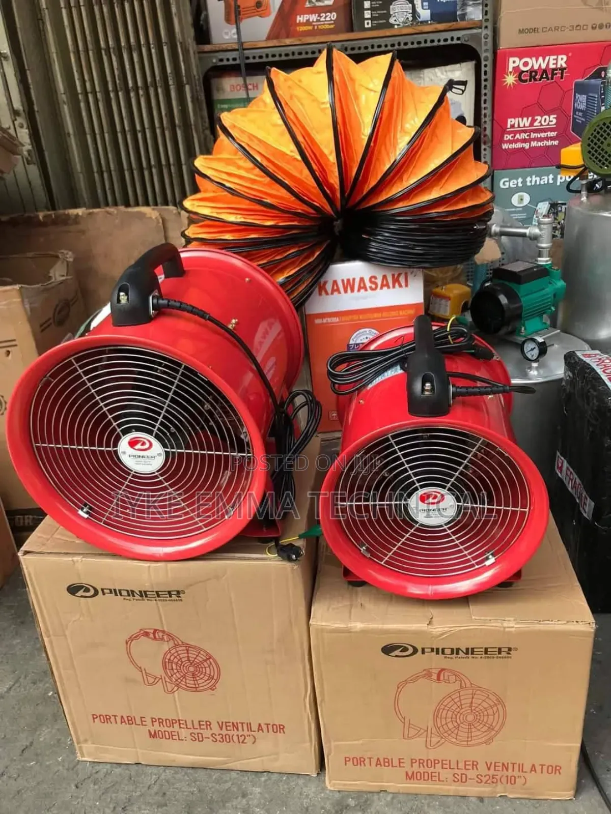 10" 12" Portable Ventilator With 5m Duct Hose
220v-240v