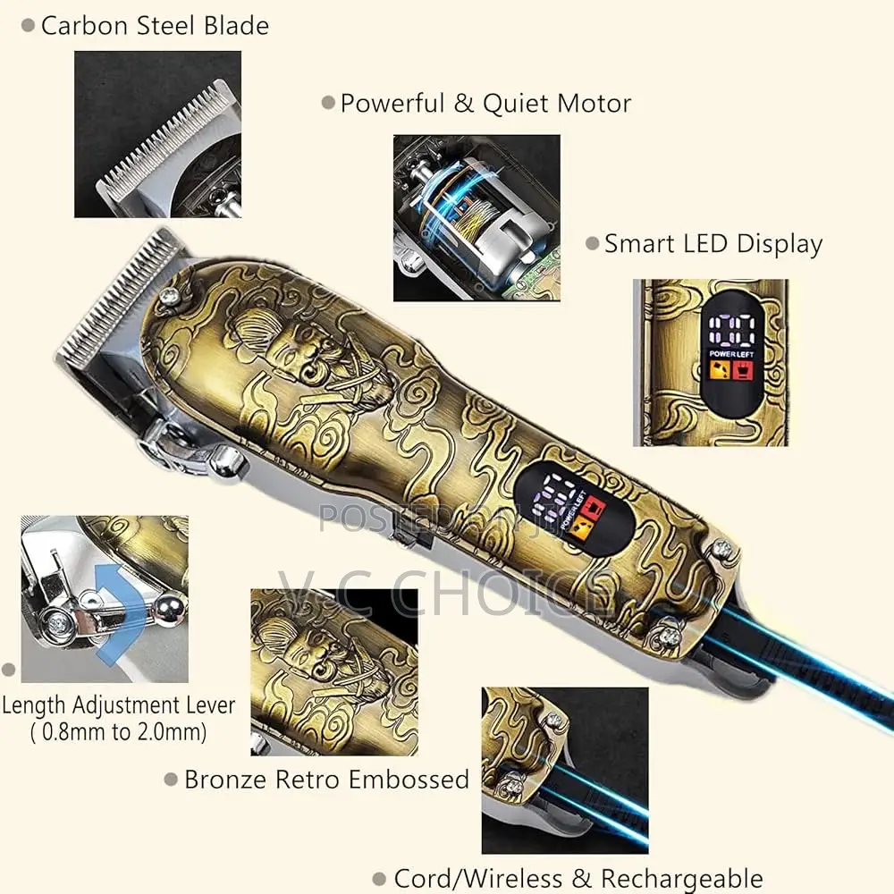 Cordless Hair Clippers For Men Professional With Led Display