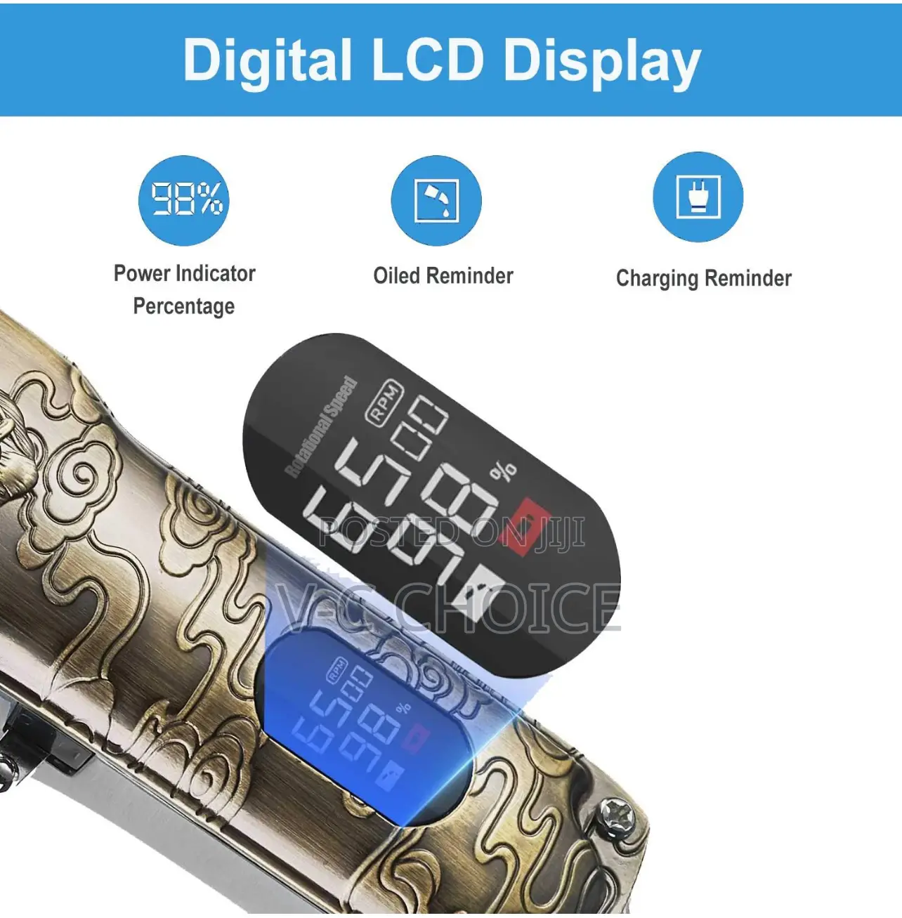 Cordless Hair Clippers For Men Professional With Led Display