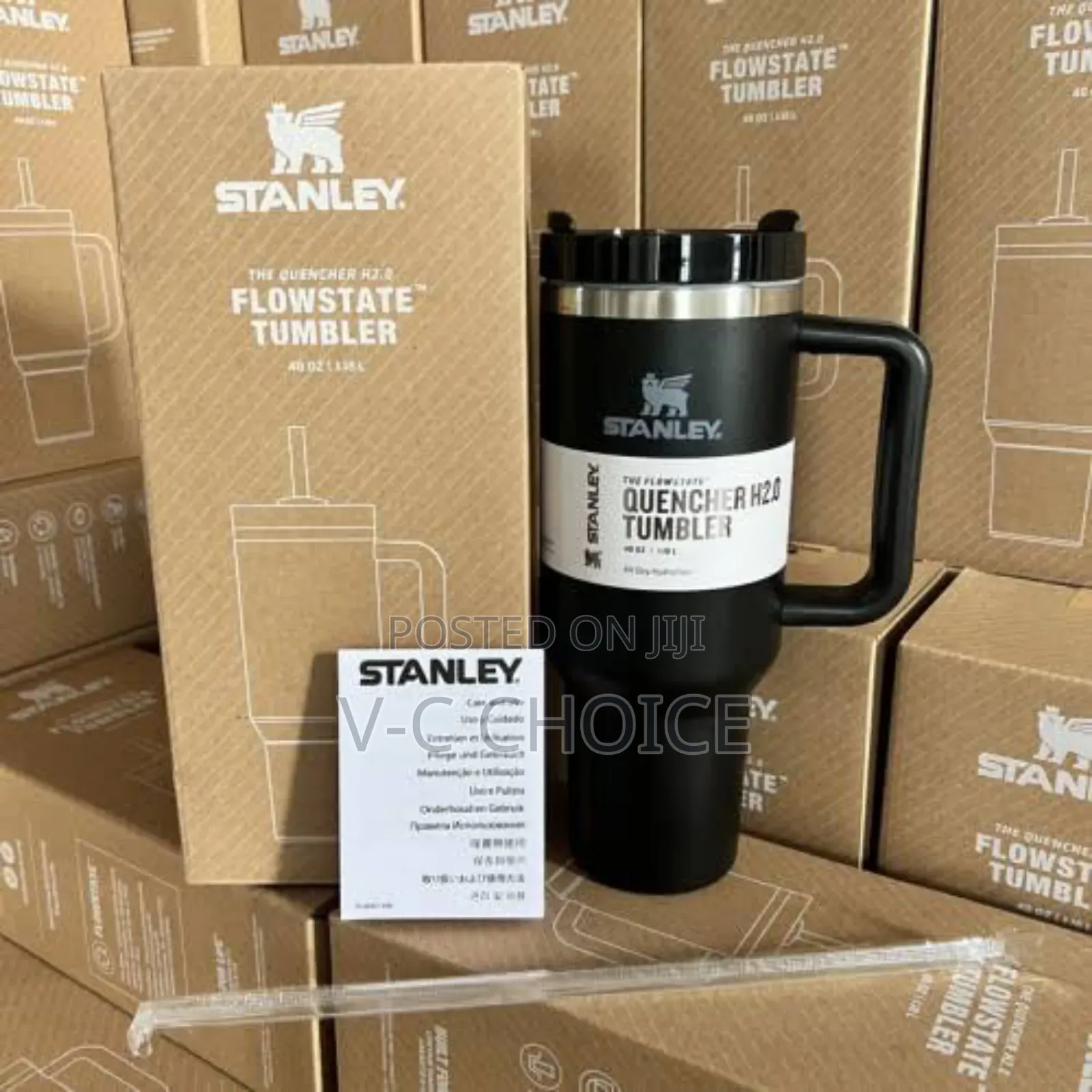 Original Stanley H2.0thumblr Cup -black With Lids And Straws