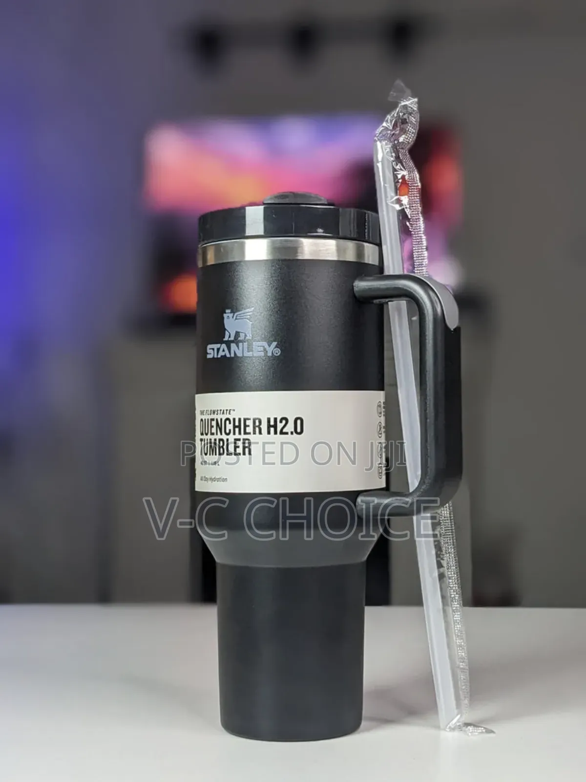 Original Stanley H2.0thumblr Cup -black With Lids And Straws