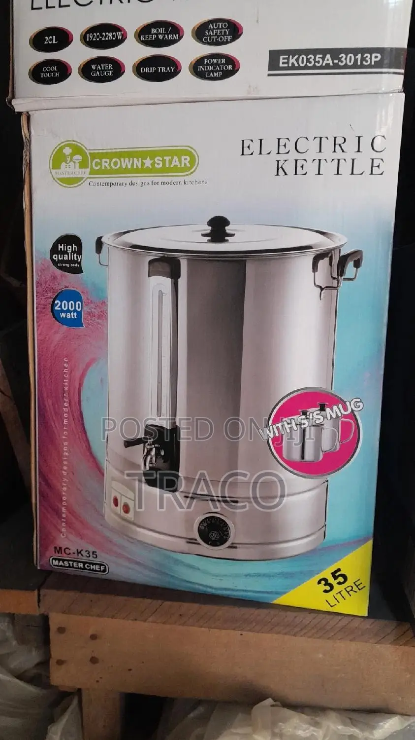 Crown Star Electric Kettle – 35l