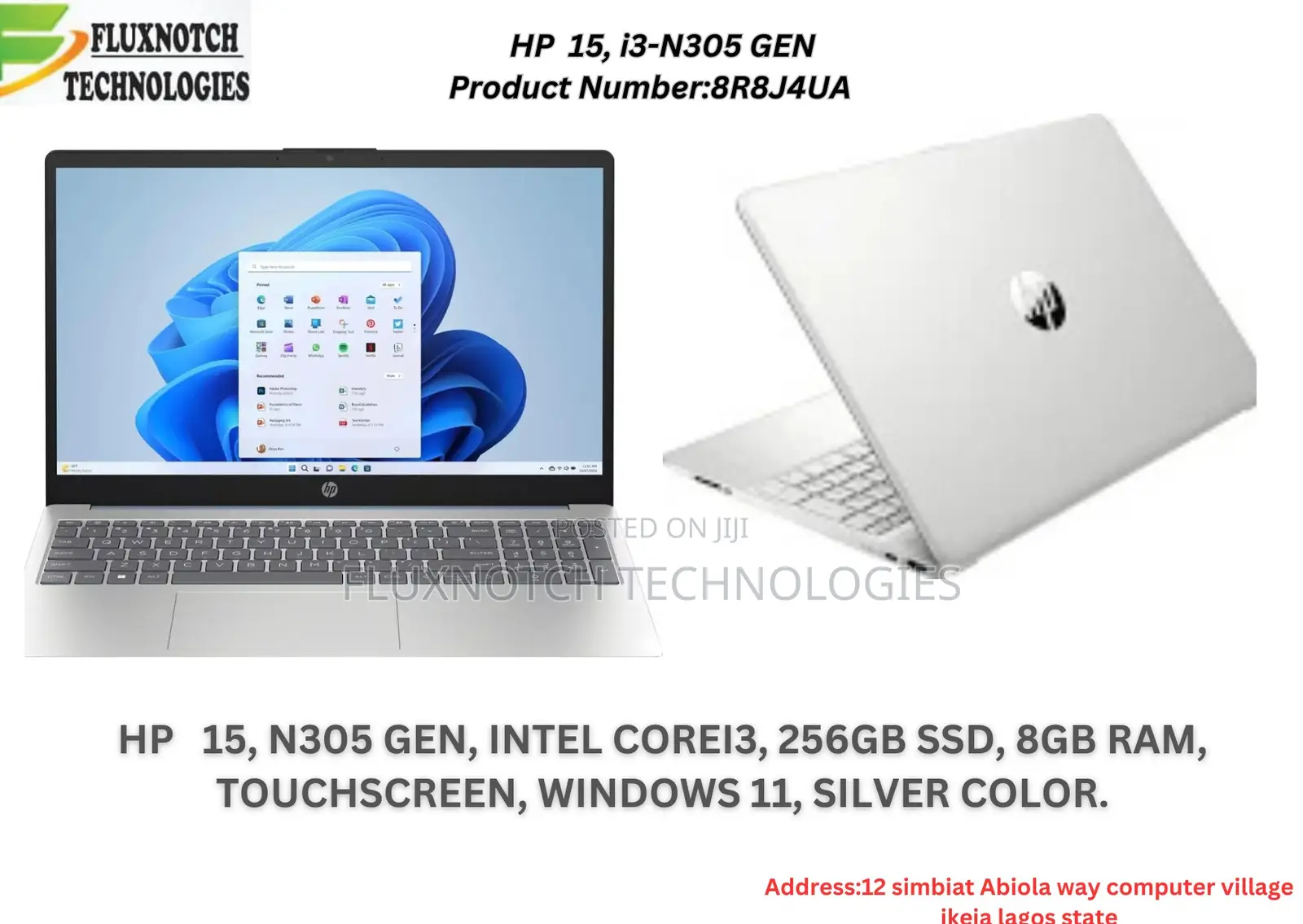 New Laptop HP 15 8GB Intel Core i3 SSD 256GB