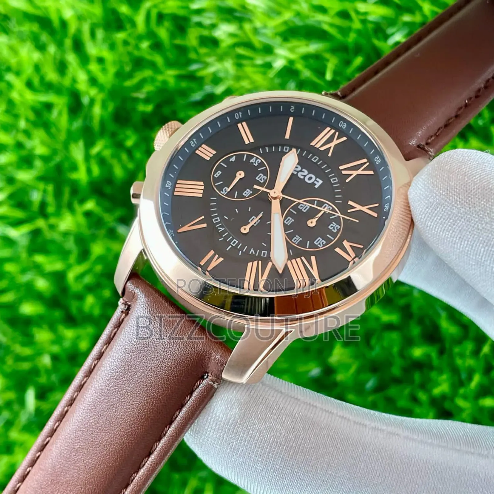 Original Fossil Chronograph Brown Genuine Leather Watch