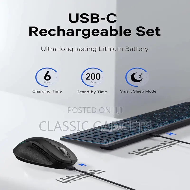 Kl220 RGB Backlit Wireless Bluetooth Keyboard Mouse Combo