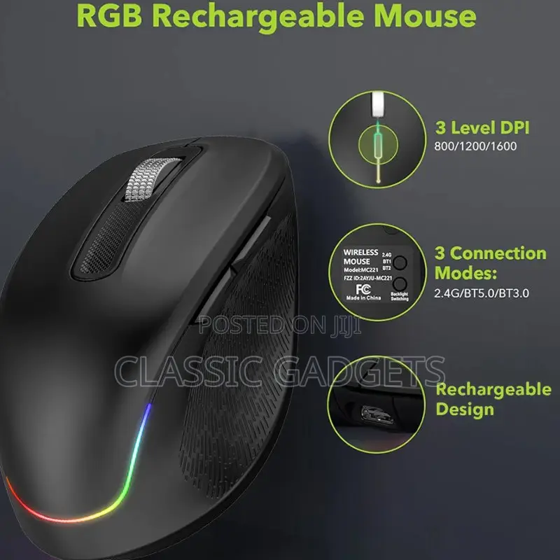 Kl220 RGB Backlit Wireless Bluetooth Keyboard Mouse Combo