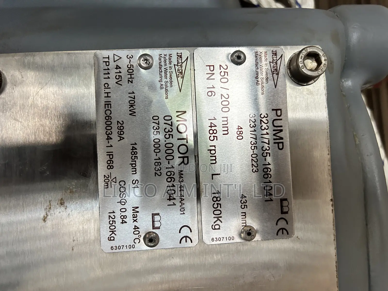 170kw Flygt Sewage Pumping Machine