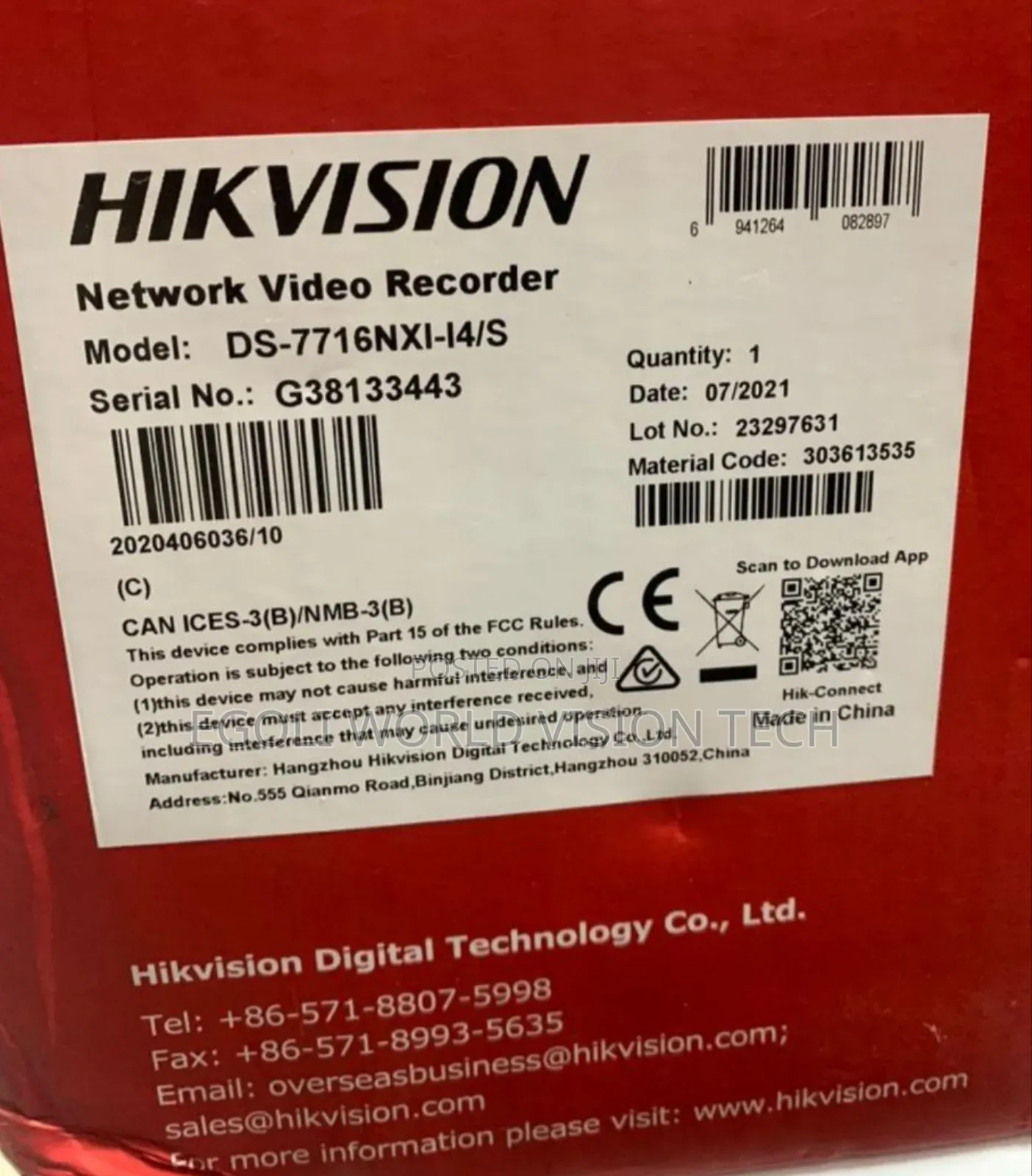 Hikvision Ds-7700 Network Video Recorder Ds-7716nxi-14/S