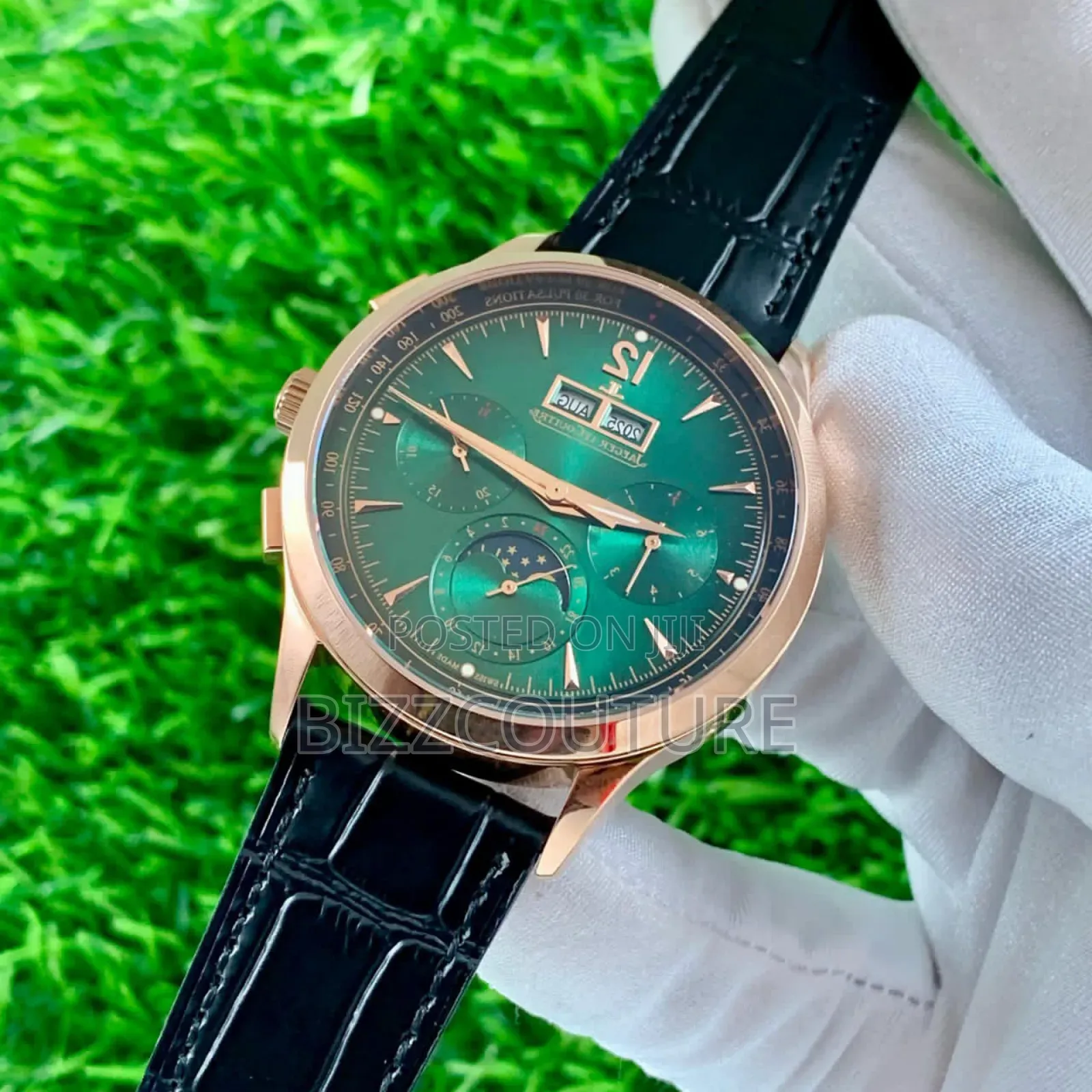 Original Jaeger-Lecoultre Black Genuine Leather Watch
