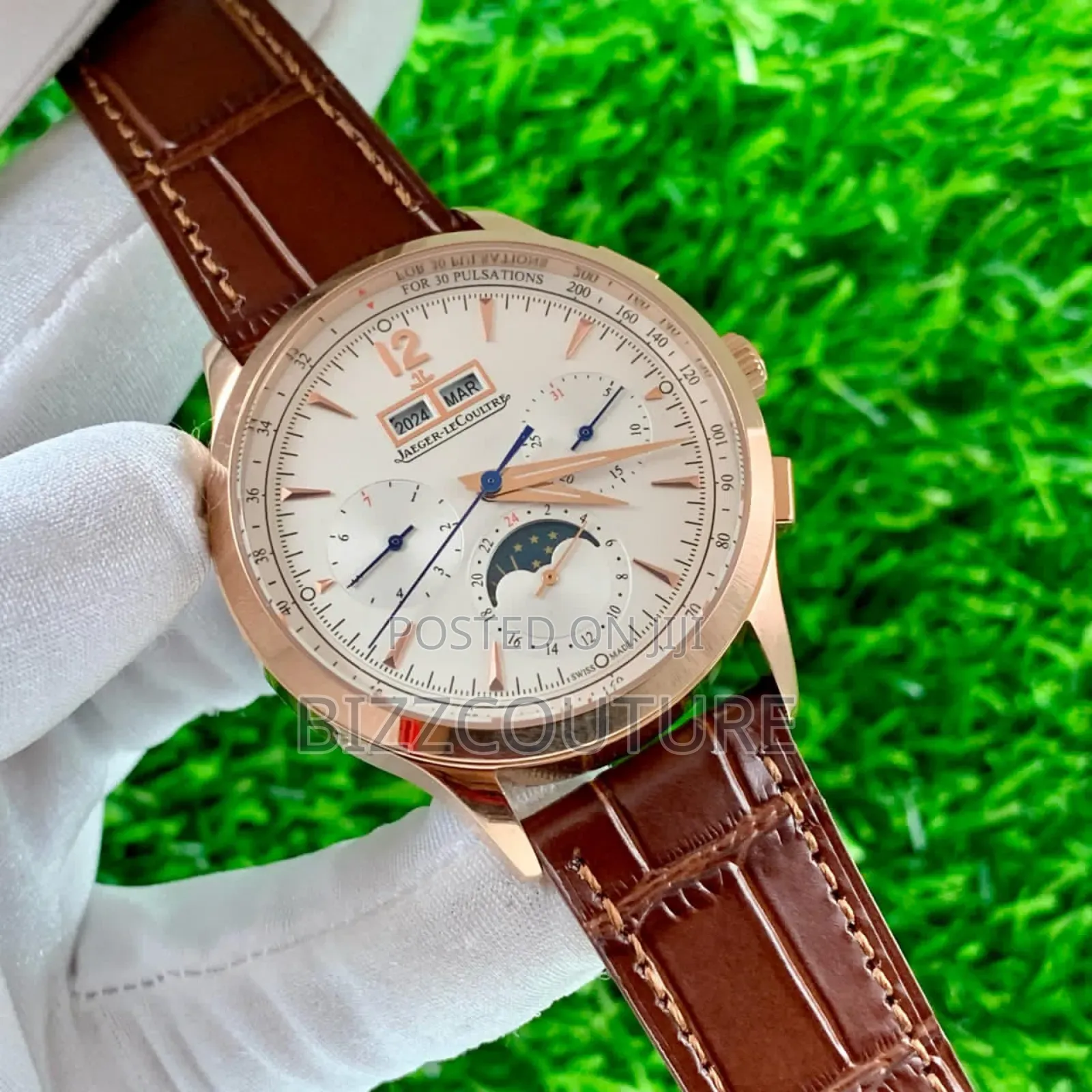 Original Jaeger-Lecoultre Brown Genuine Leather Strap Watch