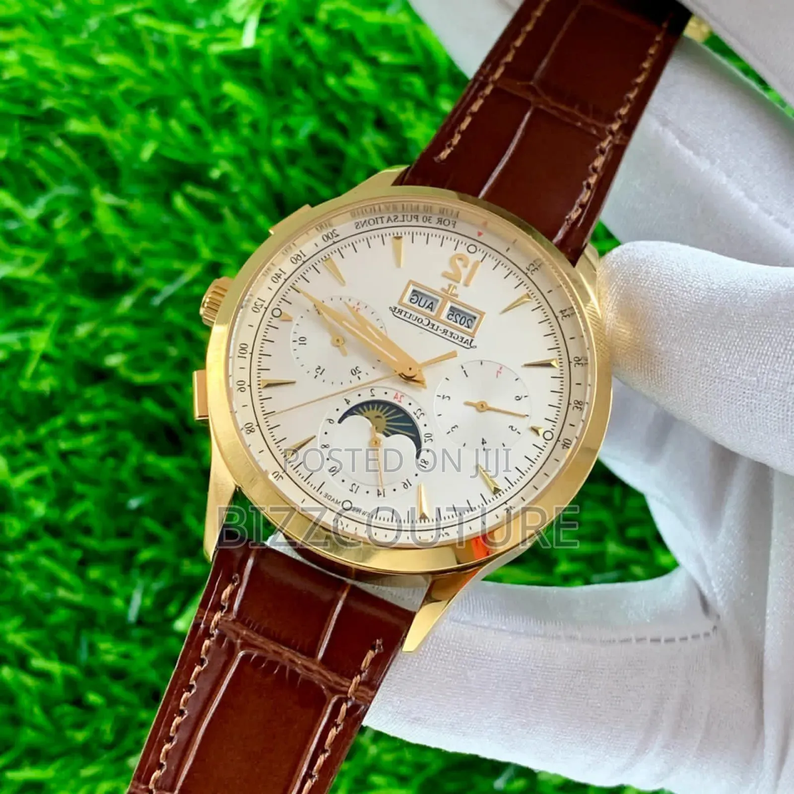 Original Jaeger-Lecoultre Brown Genuine Leather Strap Watch