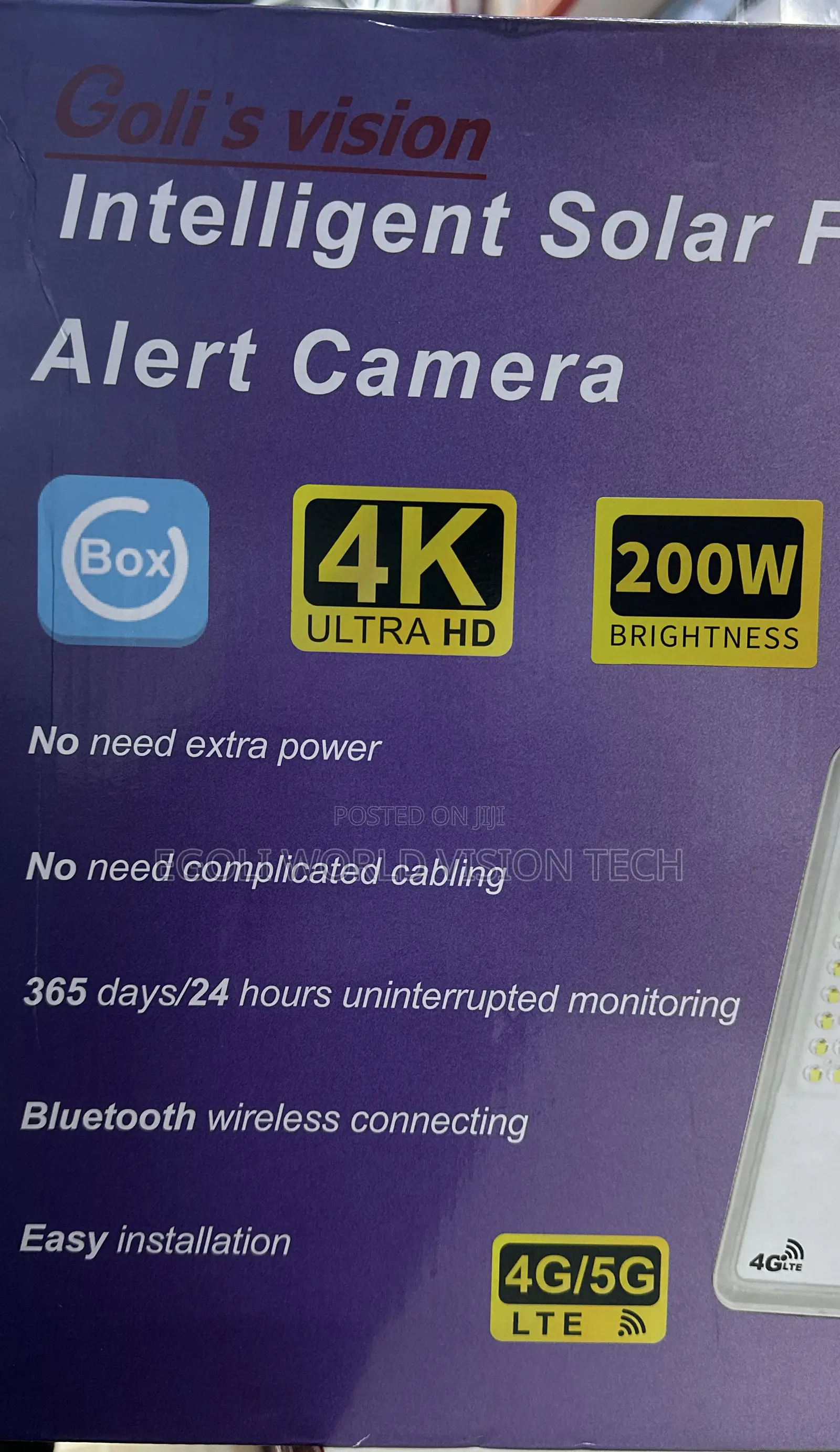 Intelligent Solar Flood Light Alert Camera 4k 200w