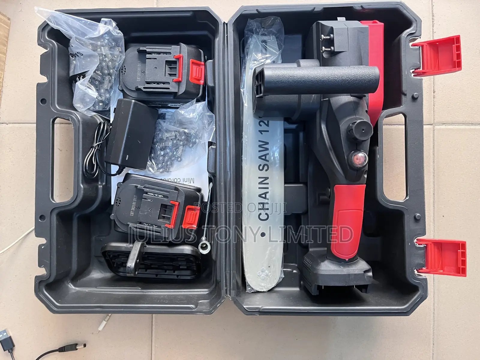 Cordless Chainsaw 12 Inches With Two Rechargeable Battery