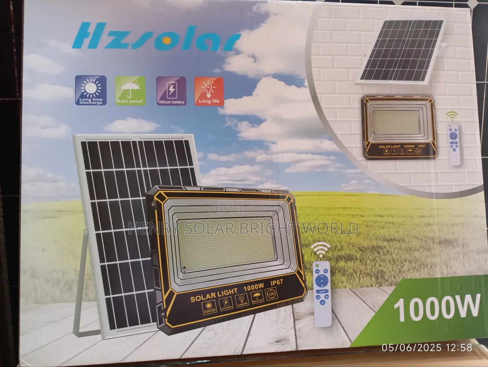 Hzolar 1000w Solar Flood Lights