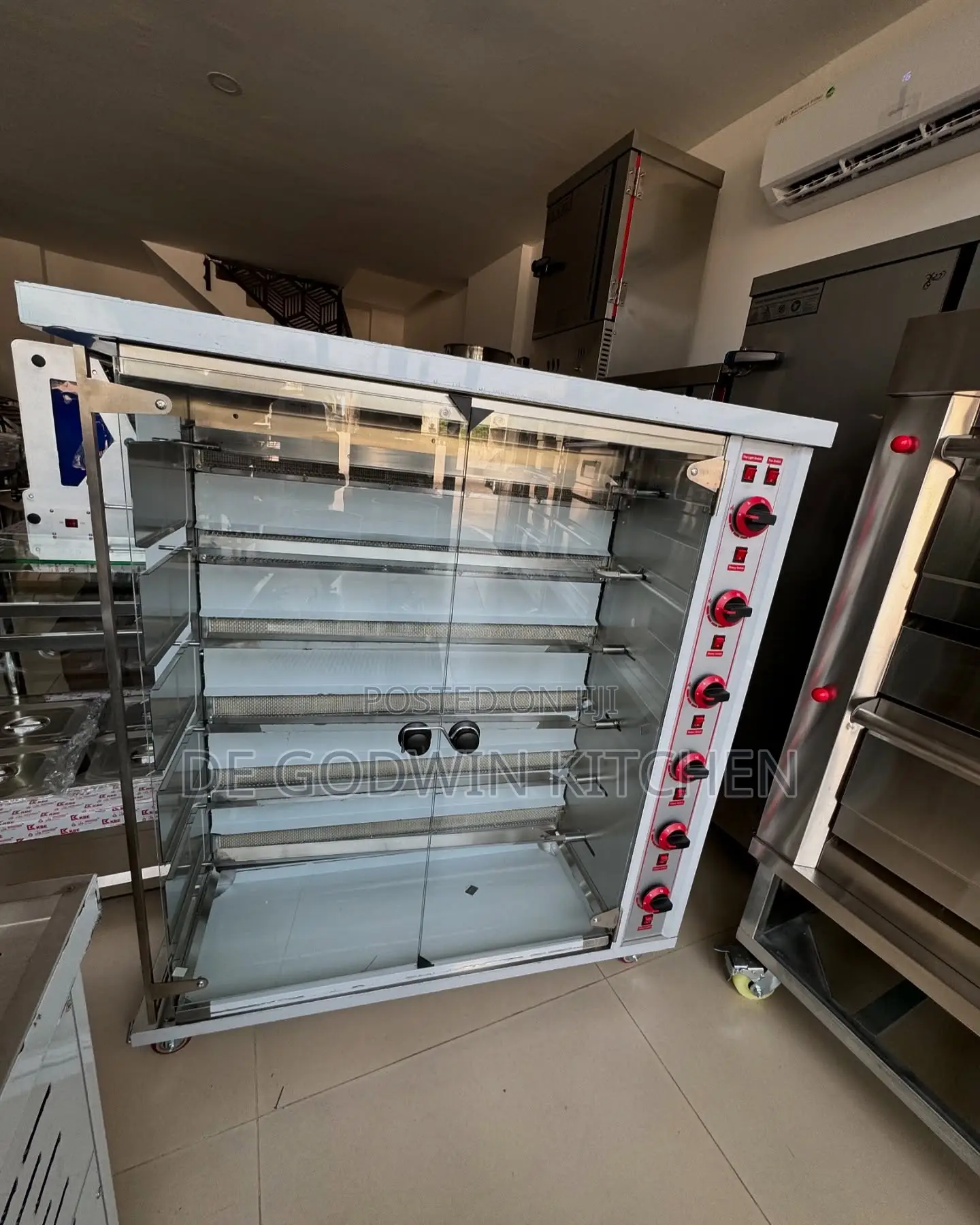 6rod Chicken Display Gas Roaster
