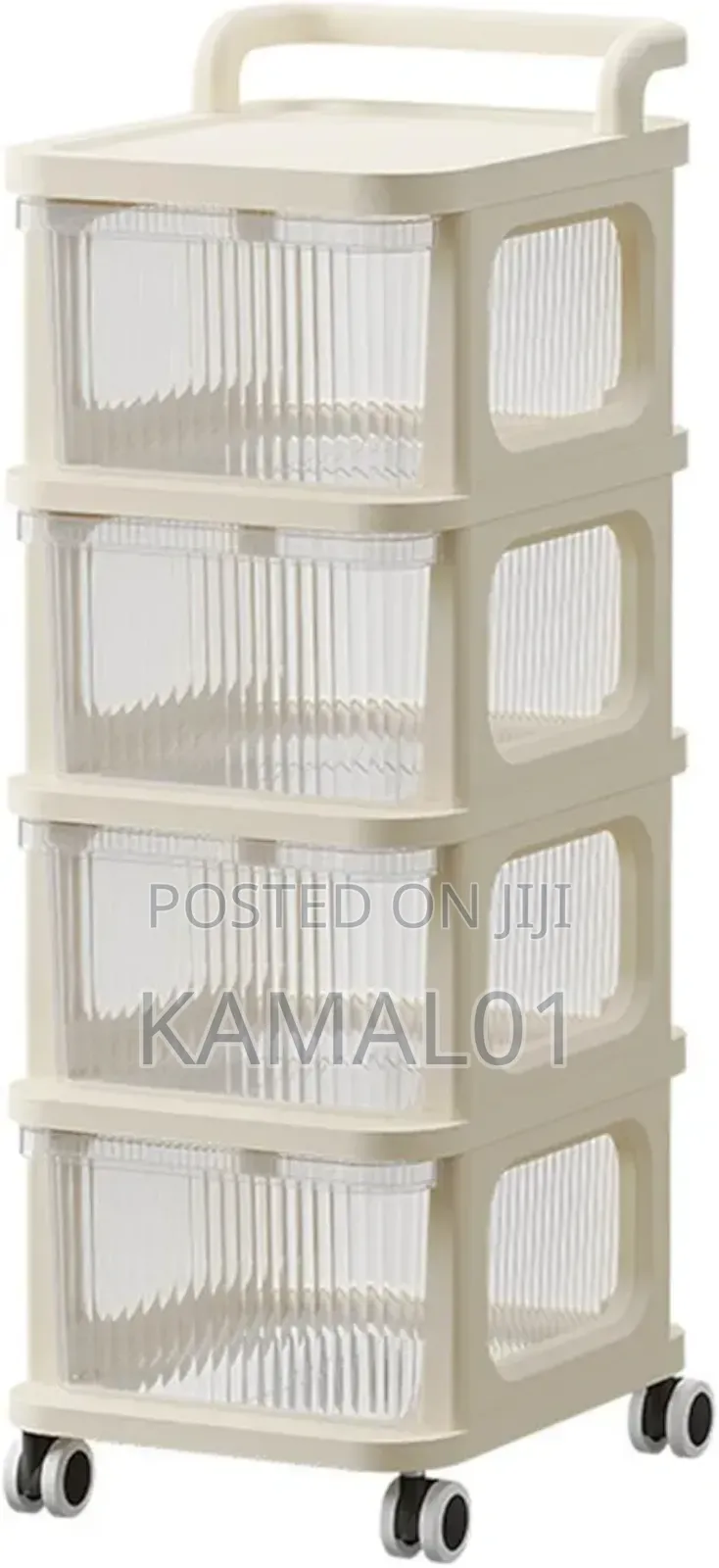 Baby Drawer Storage Cart, 4 Layer Rolling Storage Cart