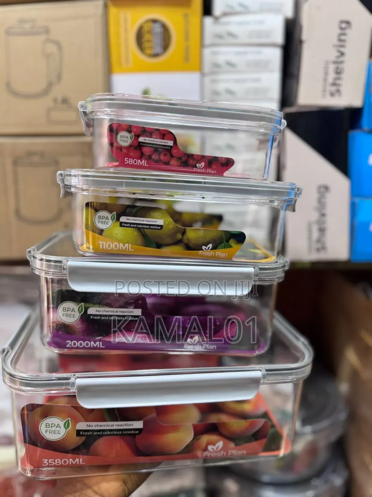 4 in 1 Food Storage Container Set, Fridge Organiser Set