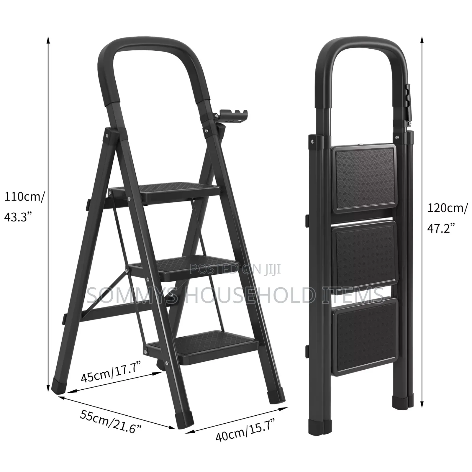 Black 3 Steps Ladder