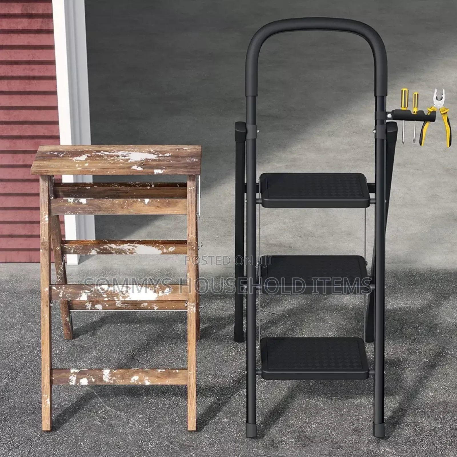 Black 3 Steps Ladder