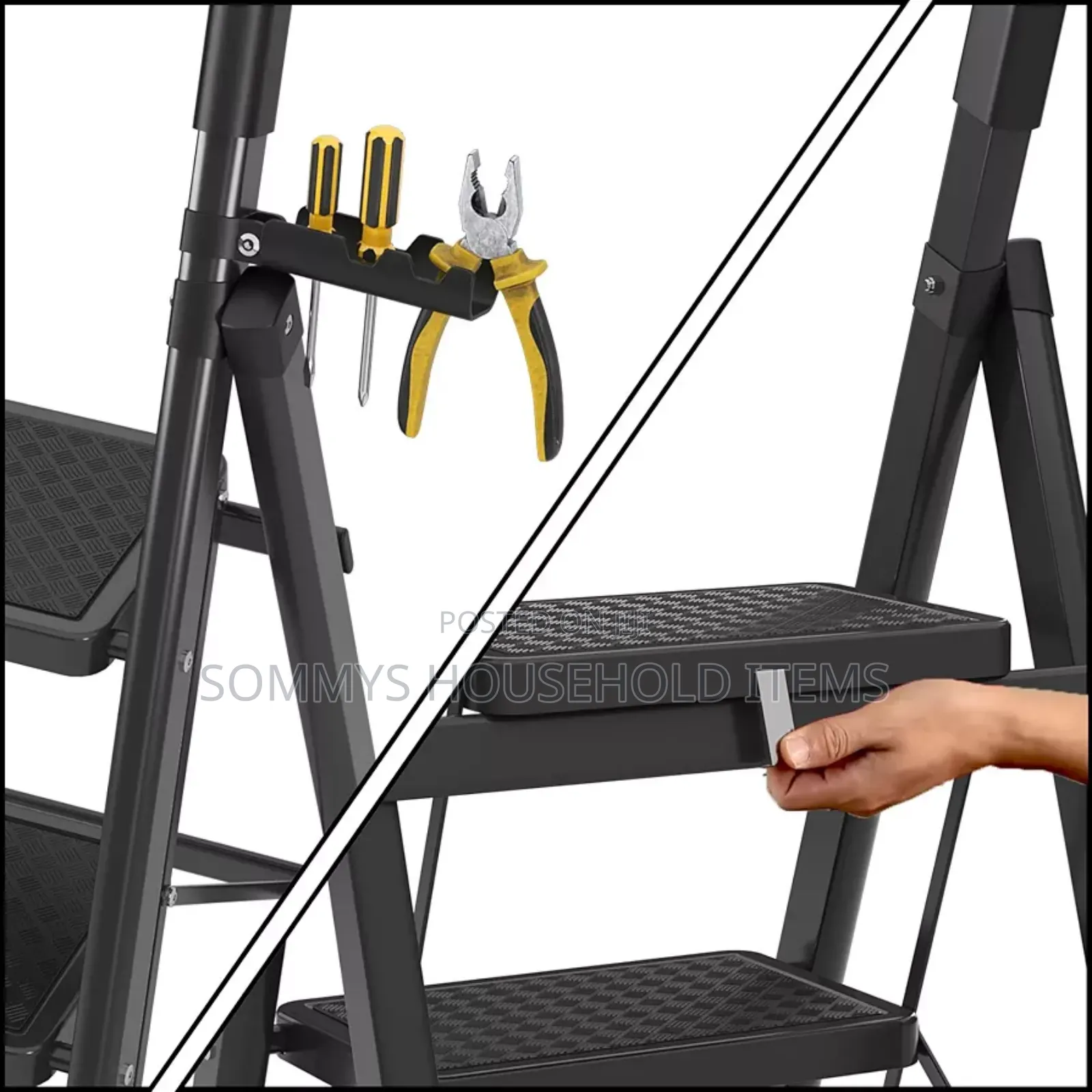 Black 3 Steps Ladder
