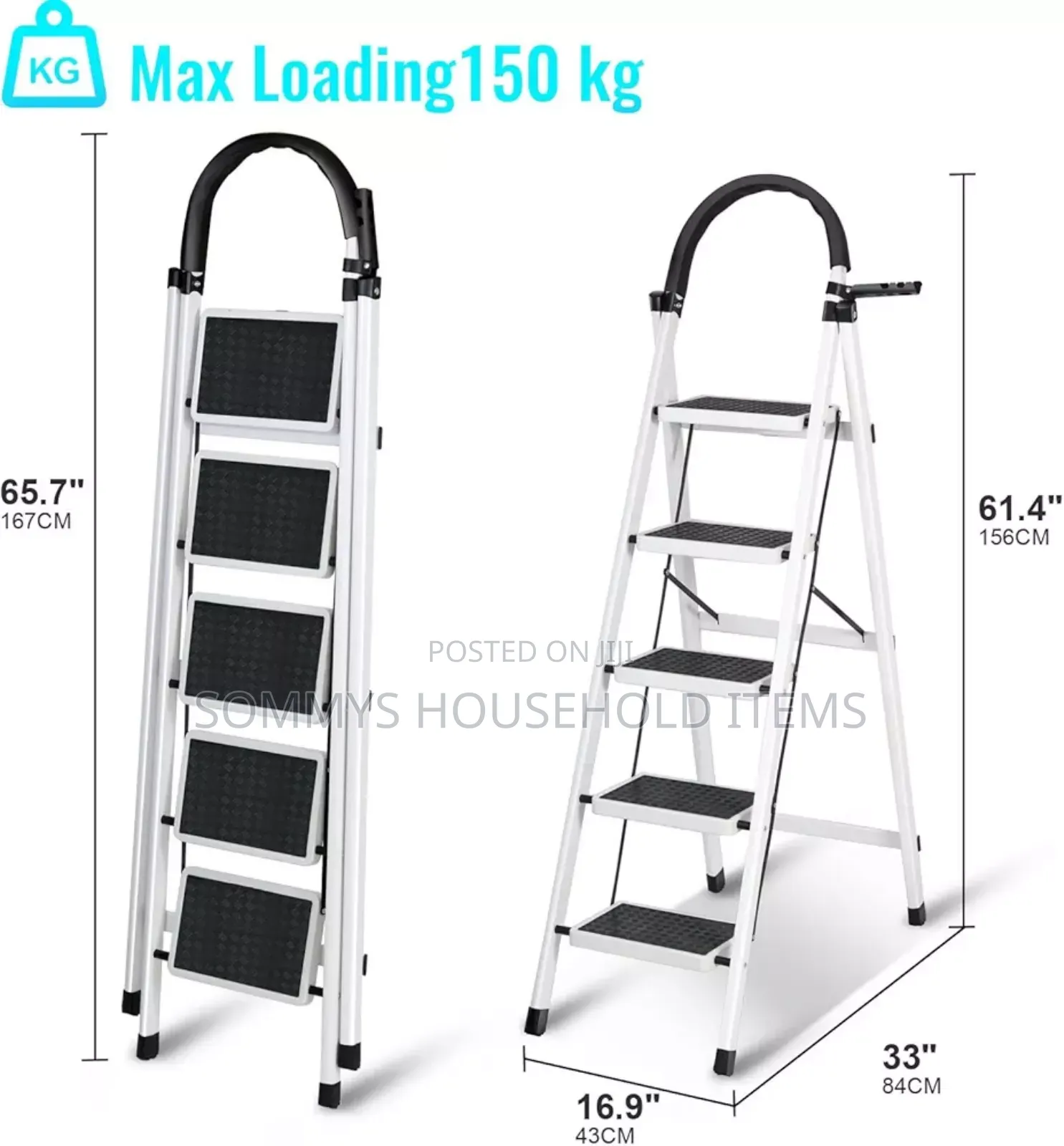 White 5steps Ladder