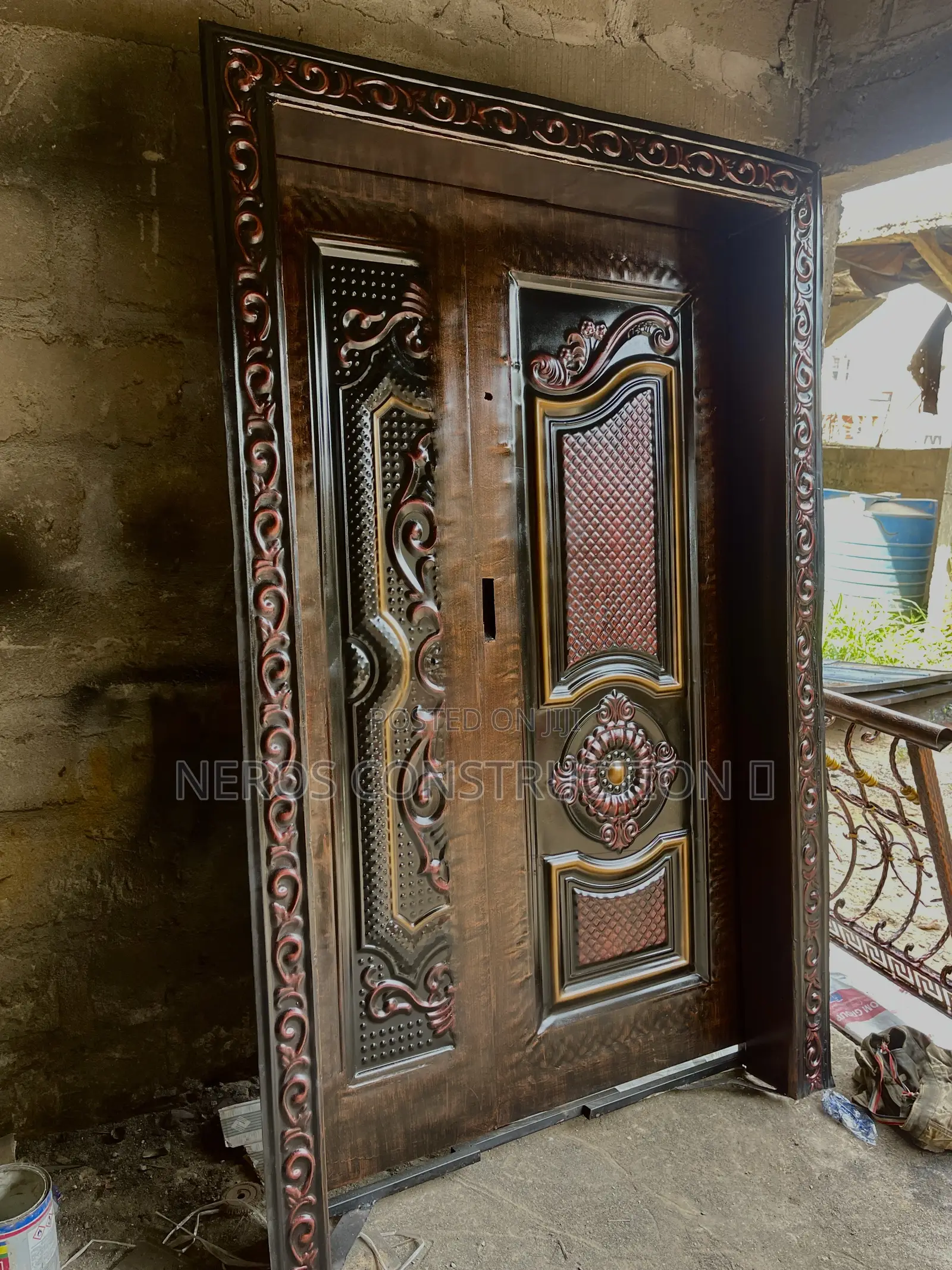 4x7ft Wrought Iron Door Double Padded