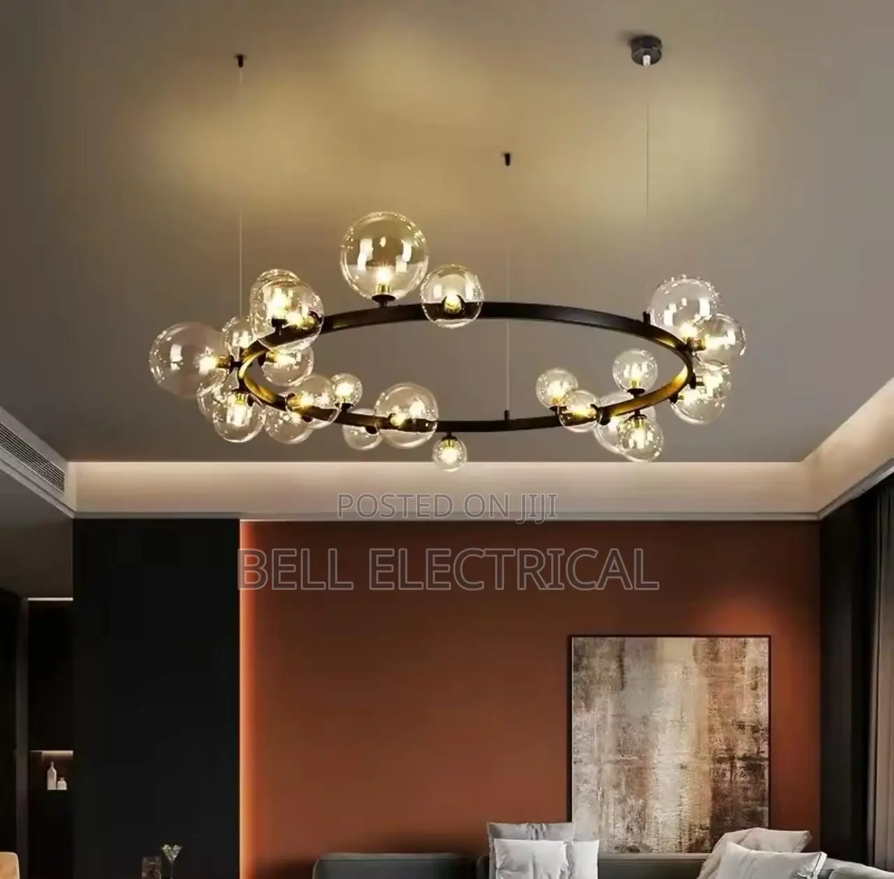 Nordic Clear Glass Led Chandelier Hall Parlor