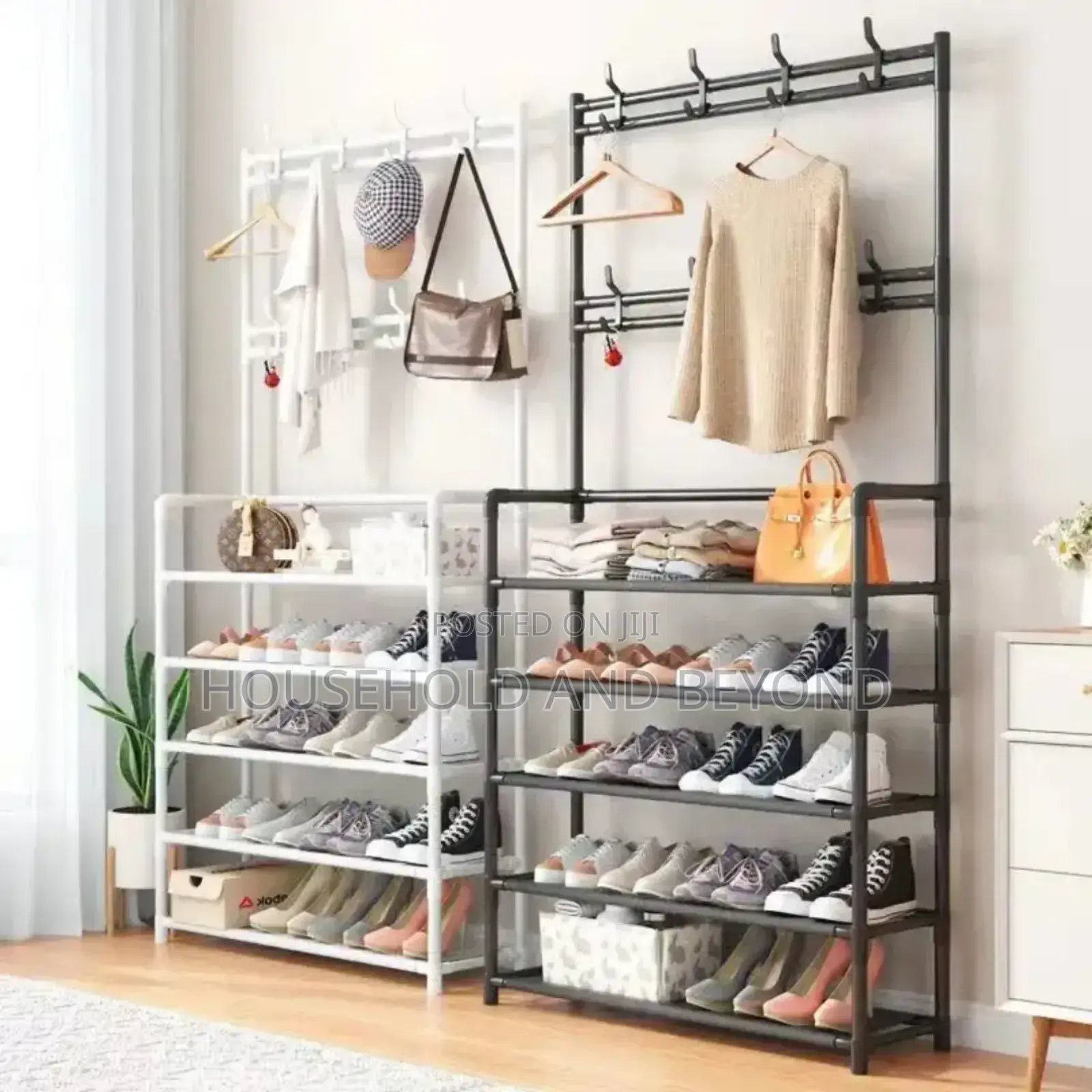 4 Layer Shoe Rack With Coat Hat Rack (Available in 5 Layer)