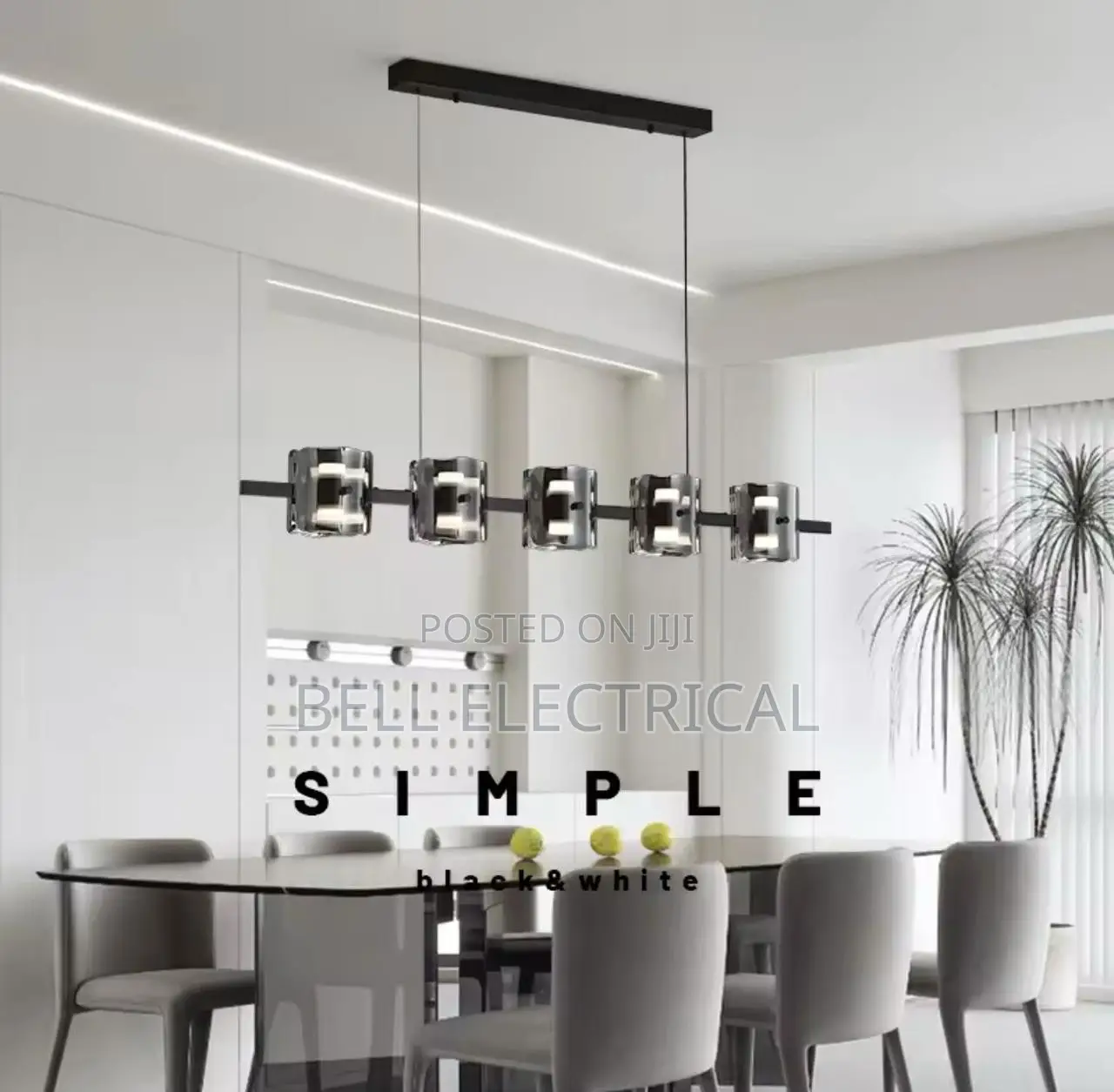 Italian Black Led Pendant Lamp Modern