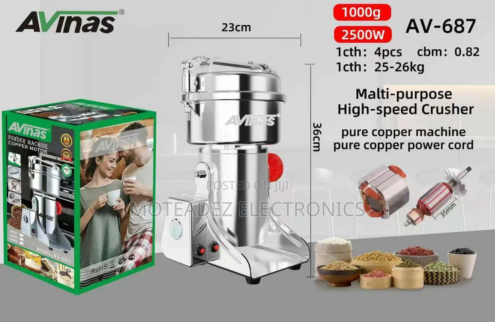 Avinas 1000g (2500w) Multipurpose High Power Food Grinder