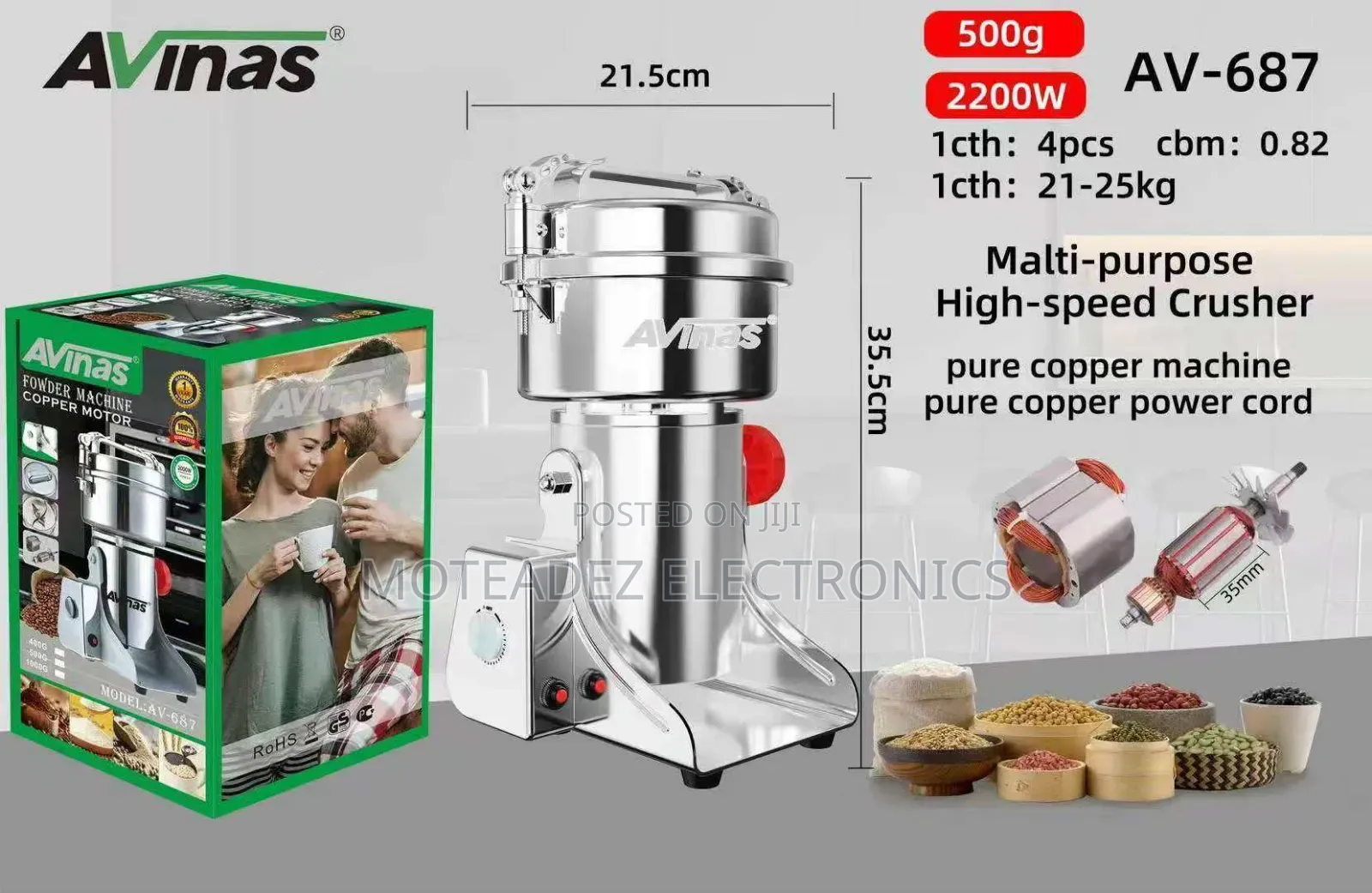 Avinas 500g (2200w) Multipurpose High Power Food Grinder