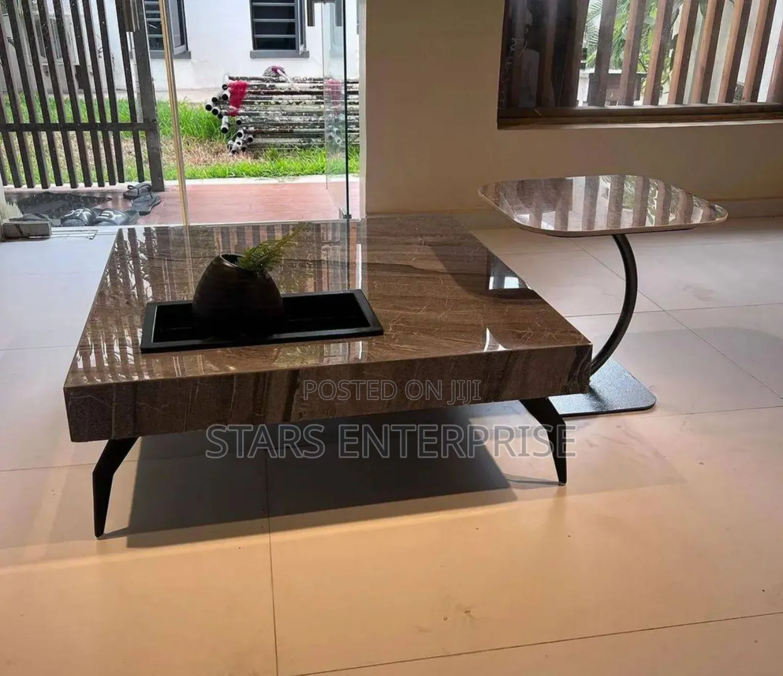 Center Table With One Side Stool