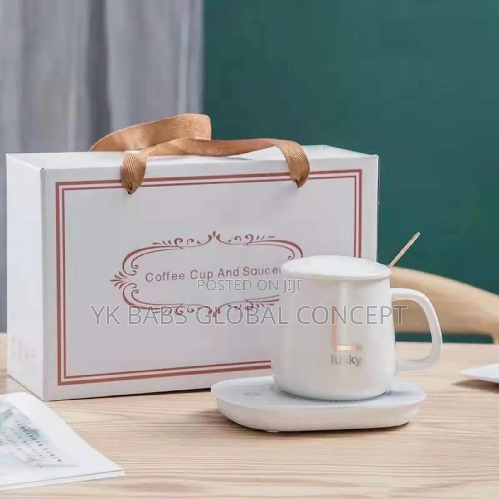 Electric Heating Pad With Mug With Tea Spoon