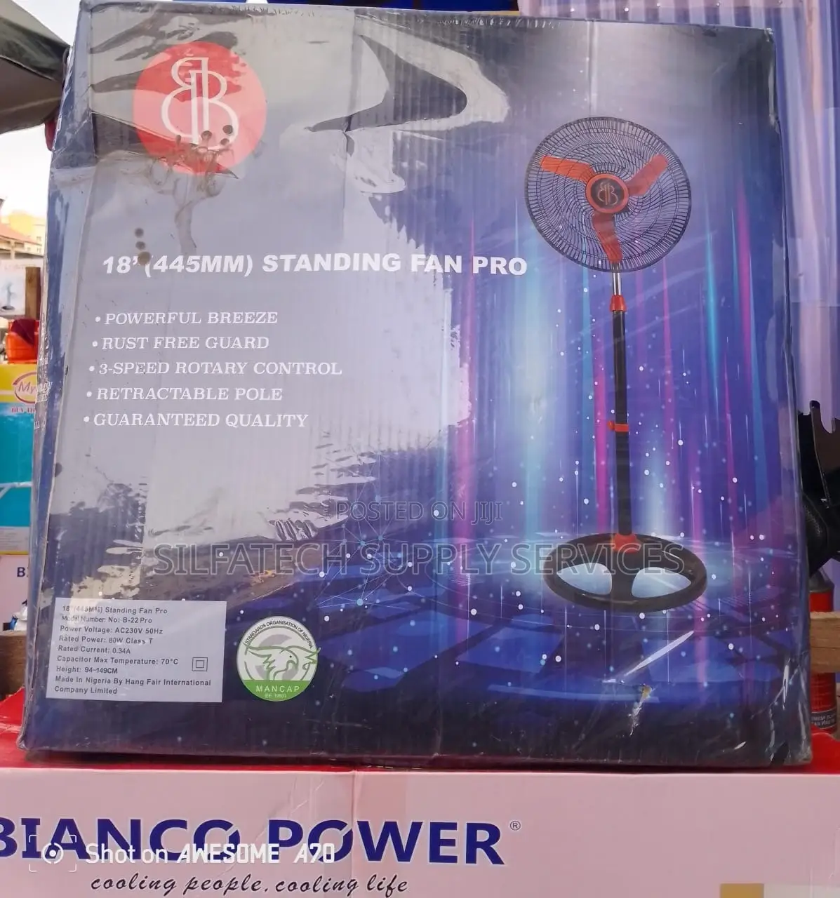 Original Bianco Power (18inches*445mm) Standing Fan