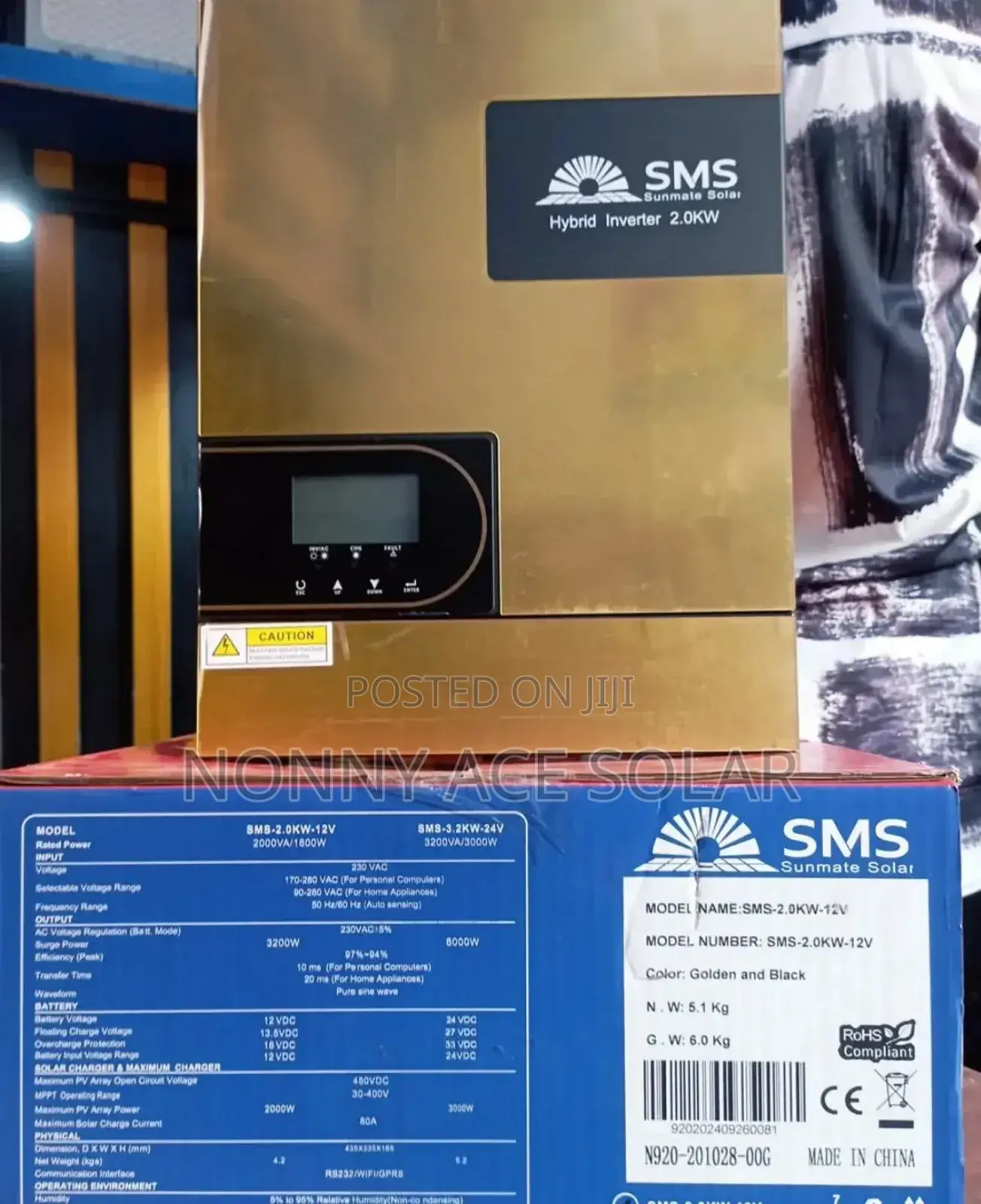 SMS 2kva 12v Hybrid Inverter With 400 Pv MPPT Controller