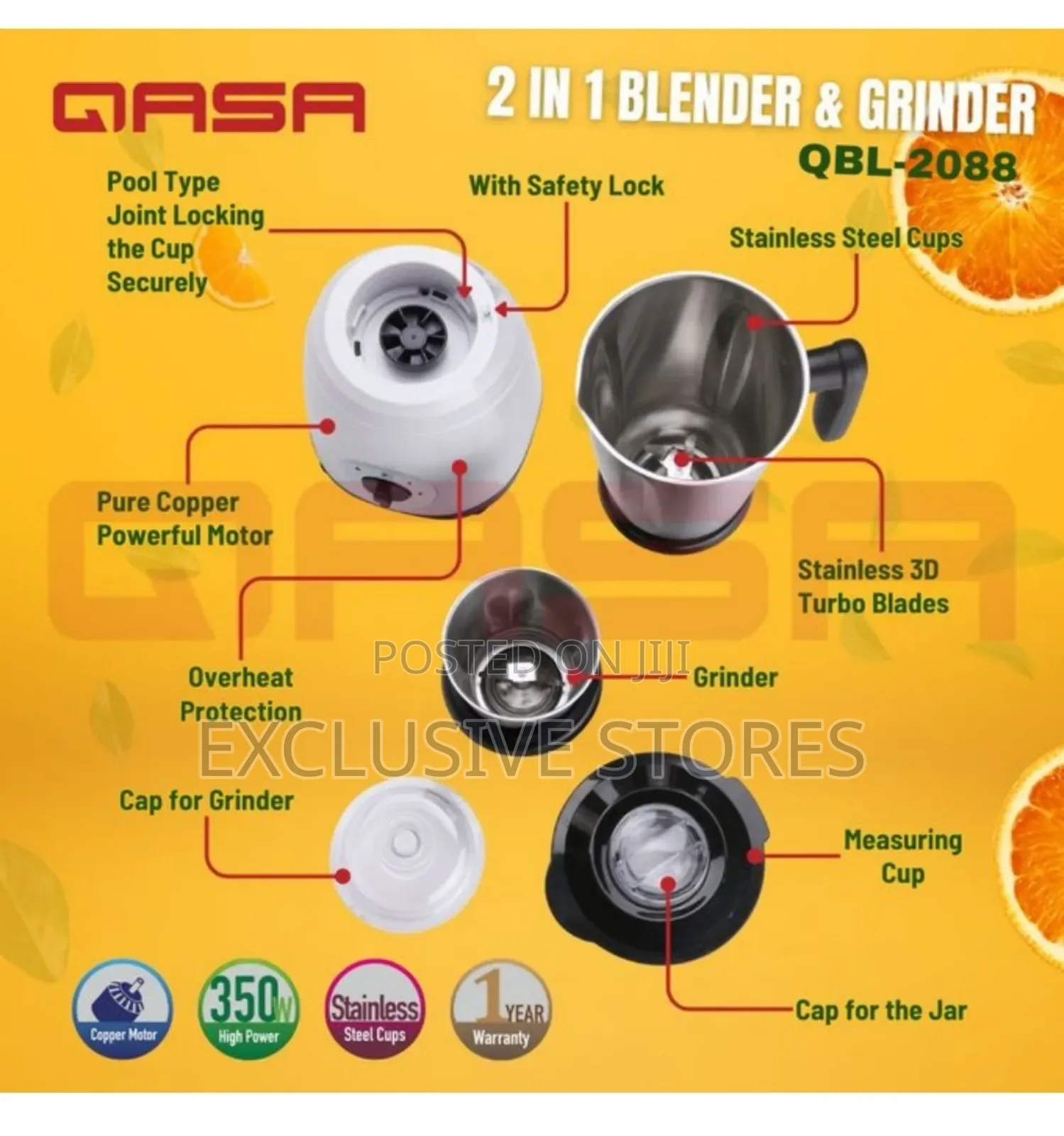 2 in 1 Qasa Stainless Blender