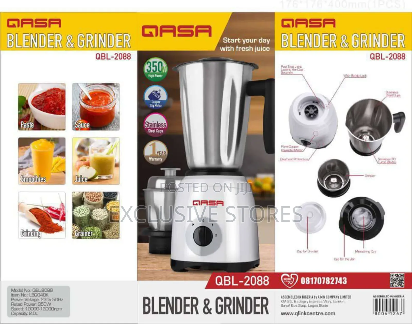 2 in 1 Qasa Stainless Blender