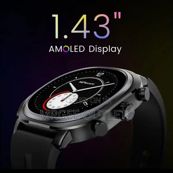 Hifuture Aix Lite Black Smart Watch 1.43 Inch Amoled Display