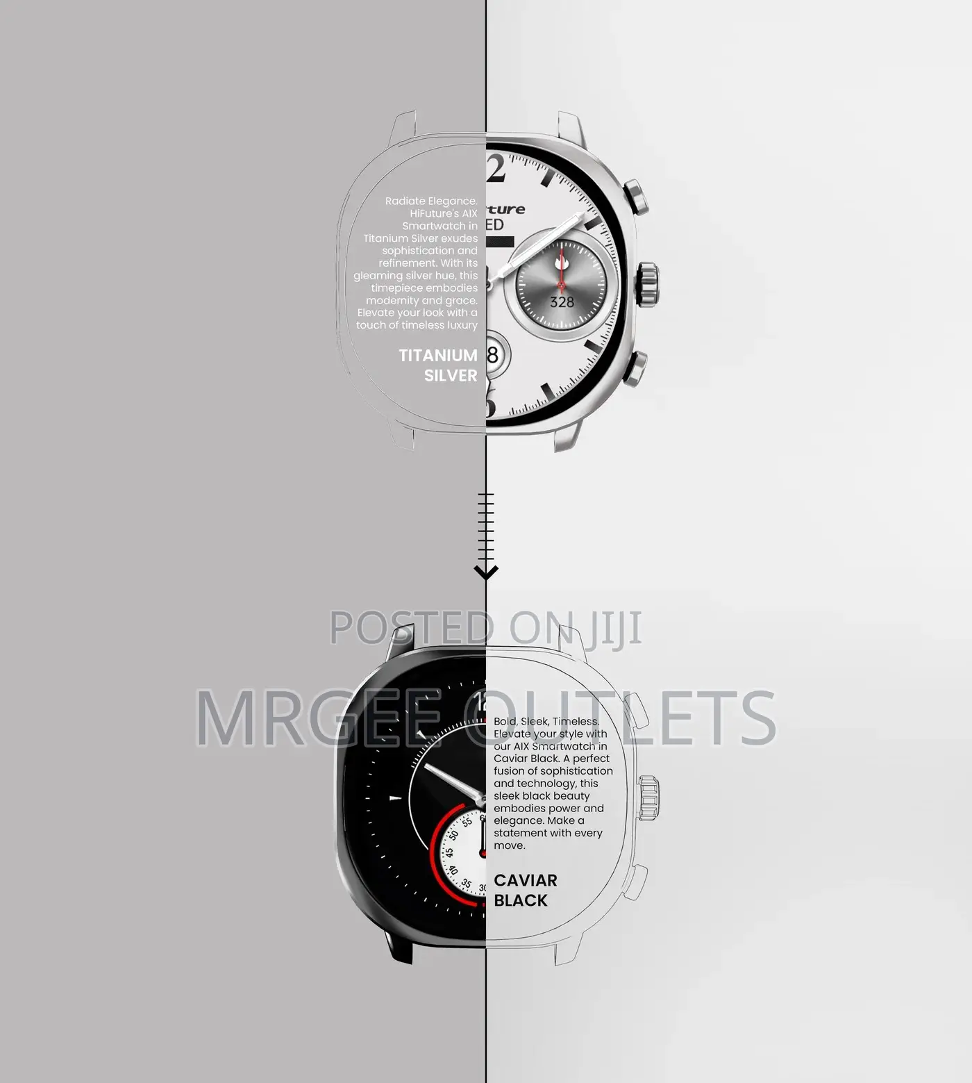 Hifuture Aix Lite Champagne Smart Watch 1.43 Inch Amoled Dis