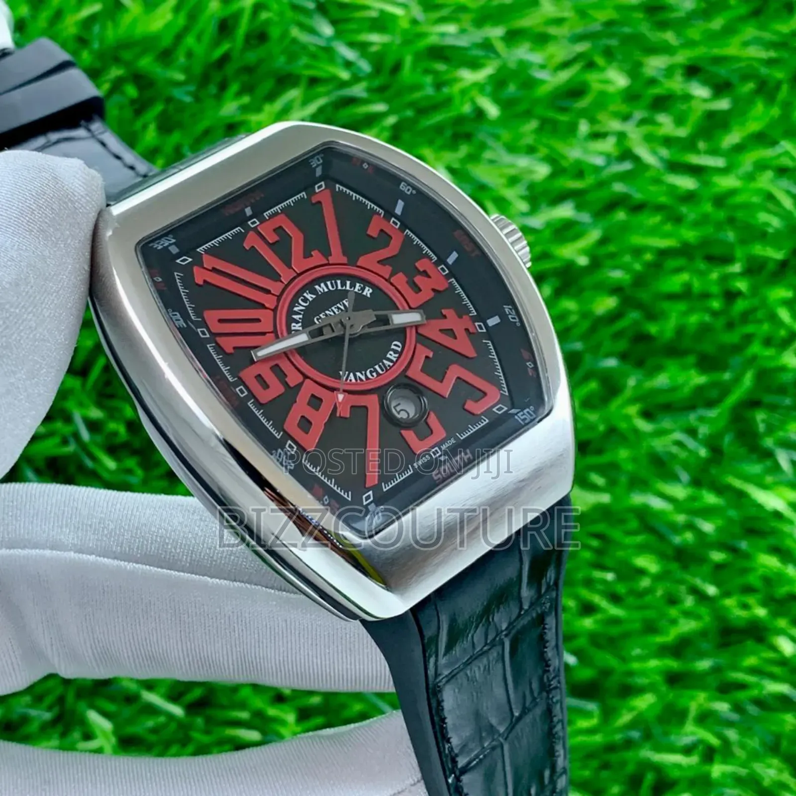 Original Franck Muller Black Genuine Leather Strap Watch