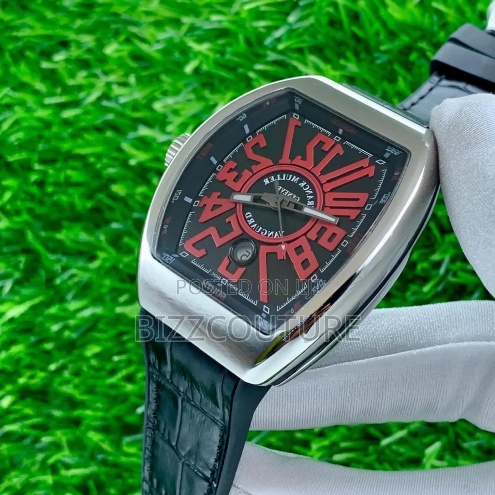 Original Franck Muller Black Genuine Leather Strap Watch