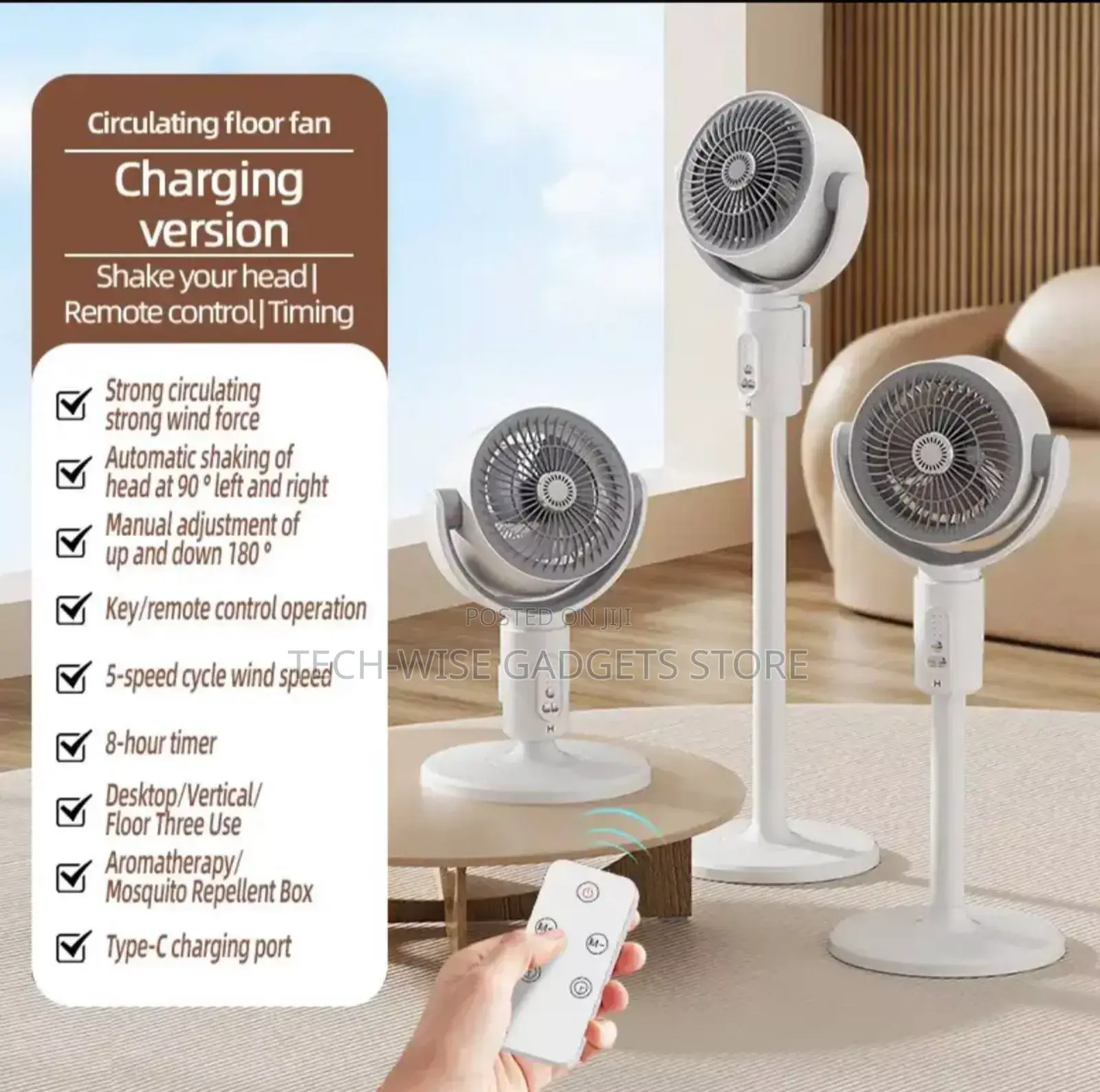 F5 Rechargeable Standing Fan