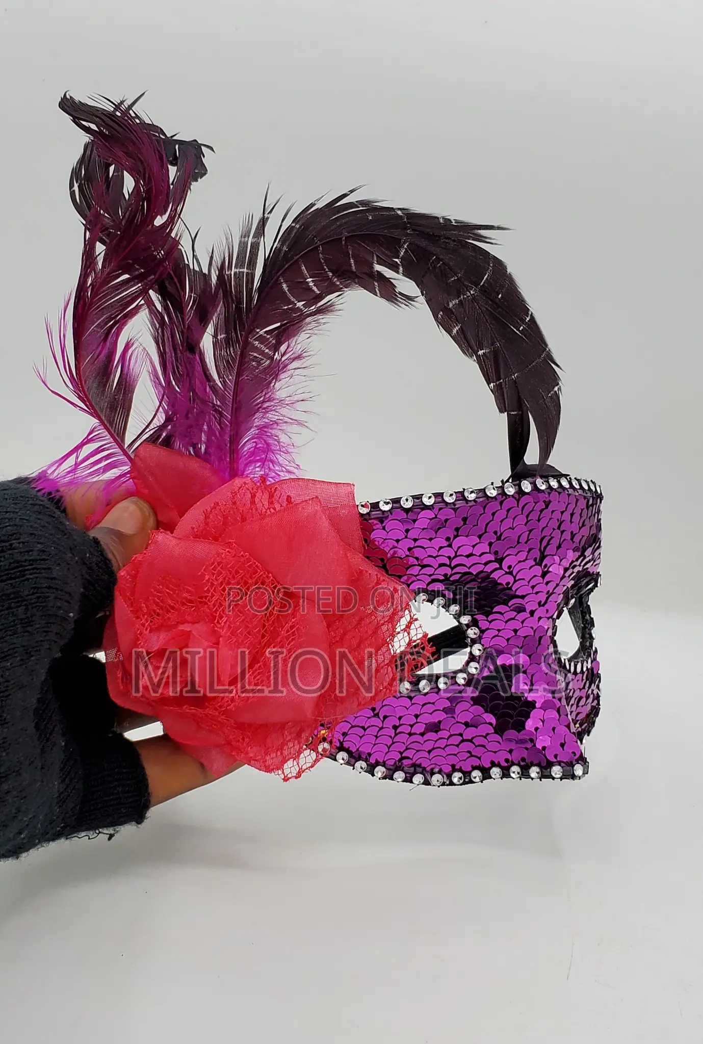 Purple Studded Women's Stylish Party Face Mask