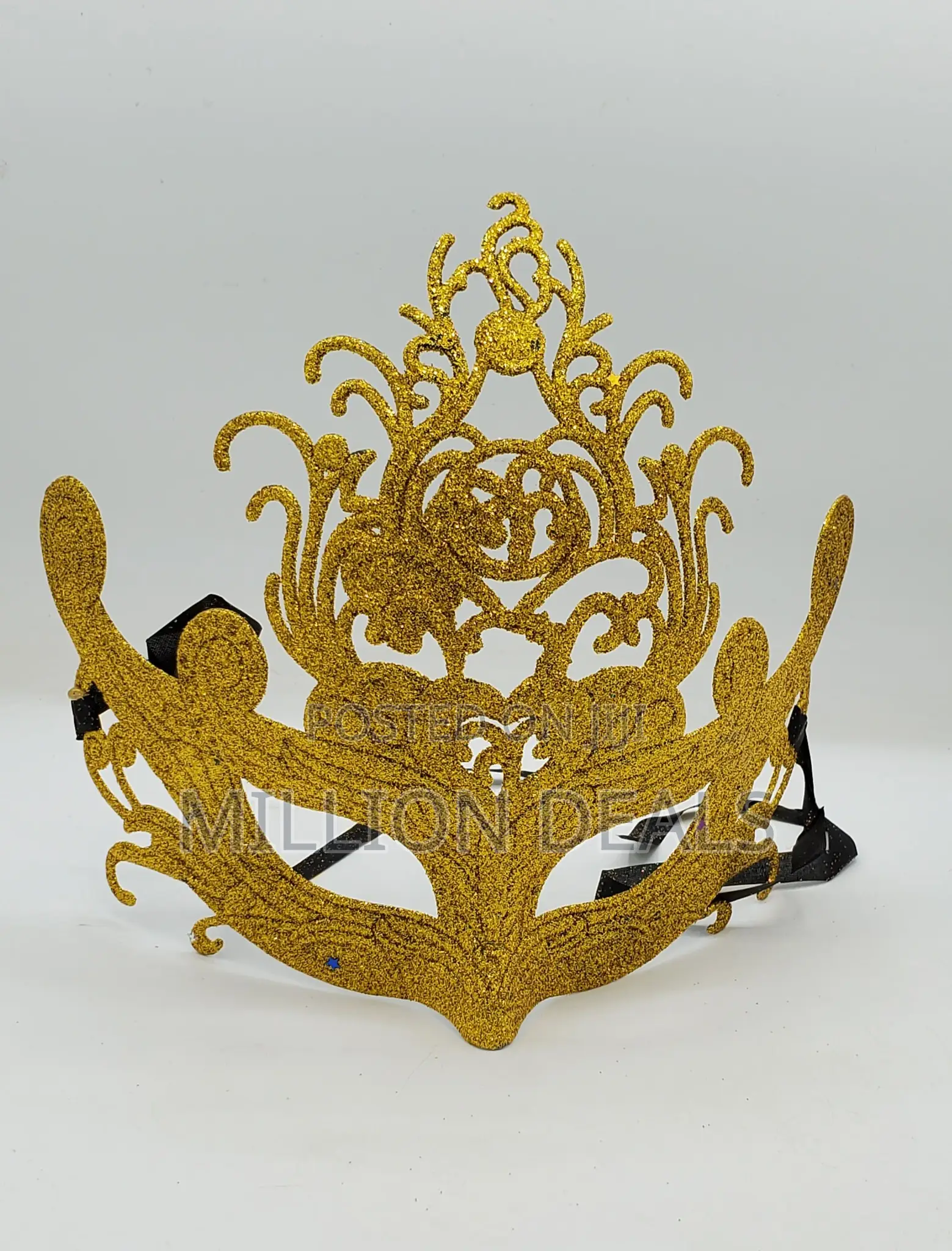 Queen Inspires Gold Women's Face Party Mask
