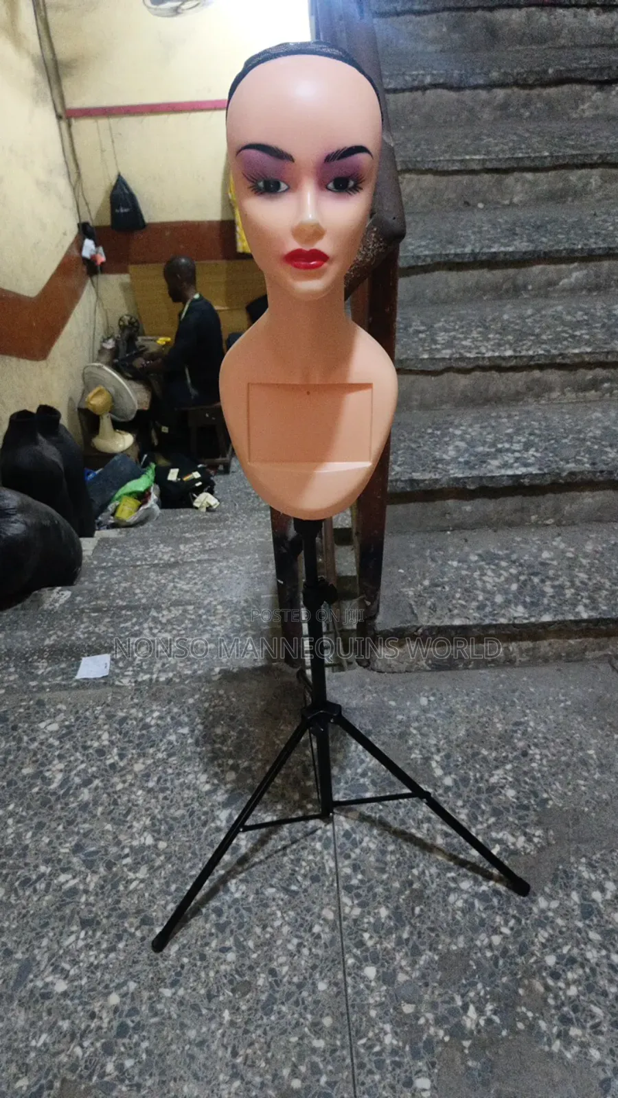 Female Mannequin Head With Tripod Stand