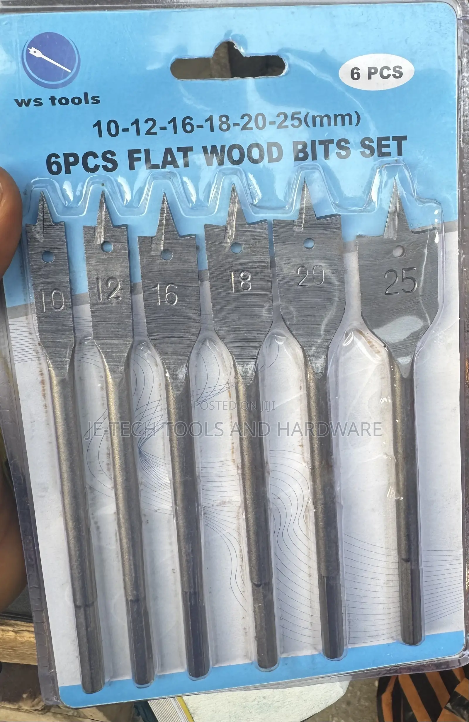 Set of Flat Wood Drill Bits