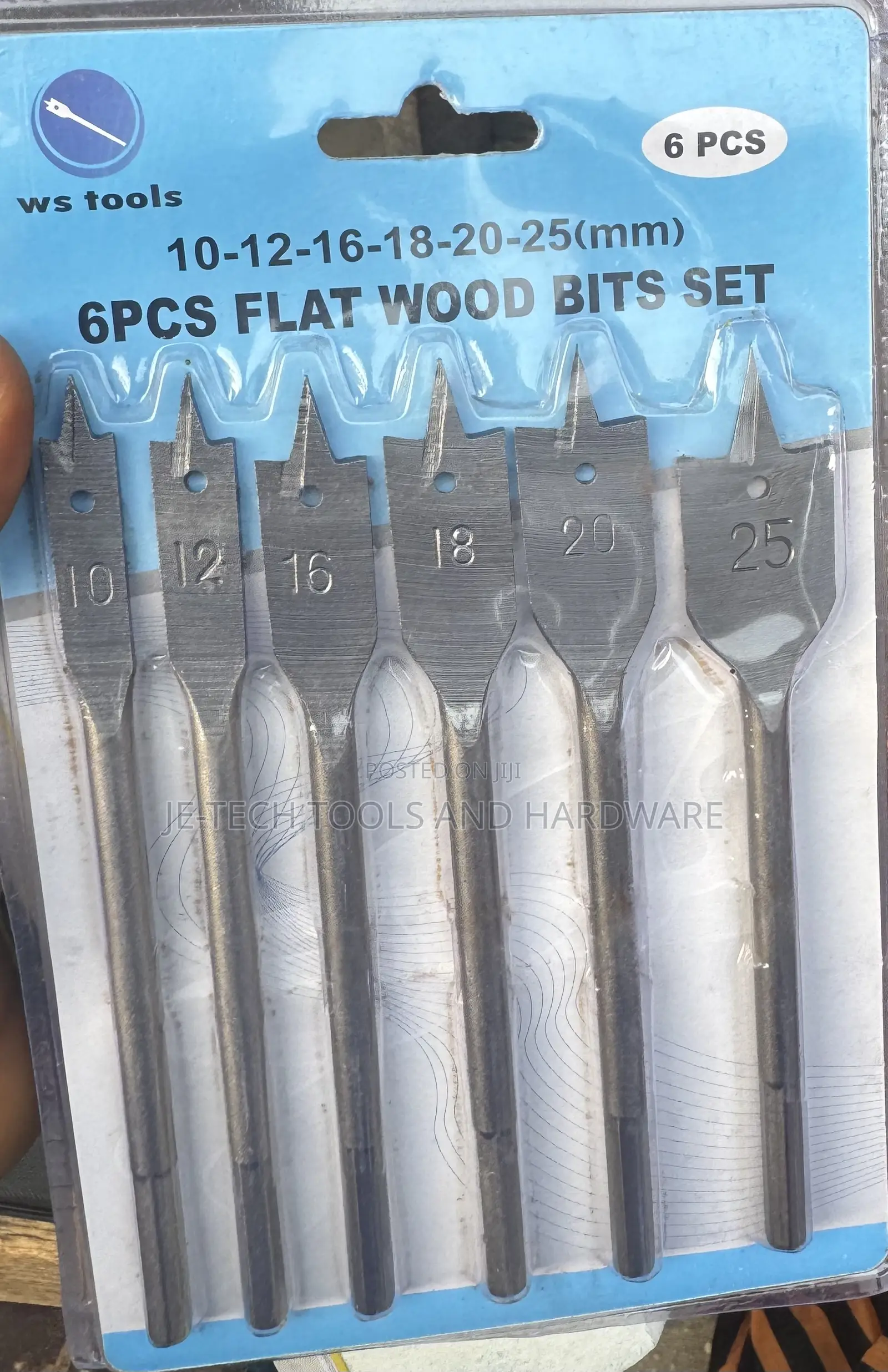 Set of Flat Wood Drill Bits