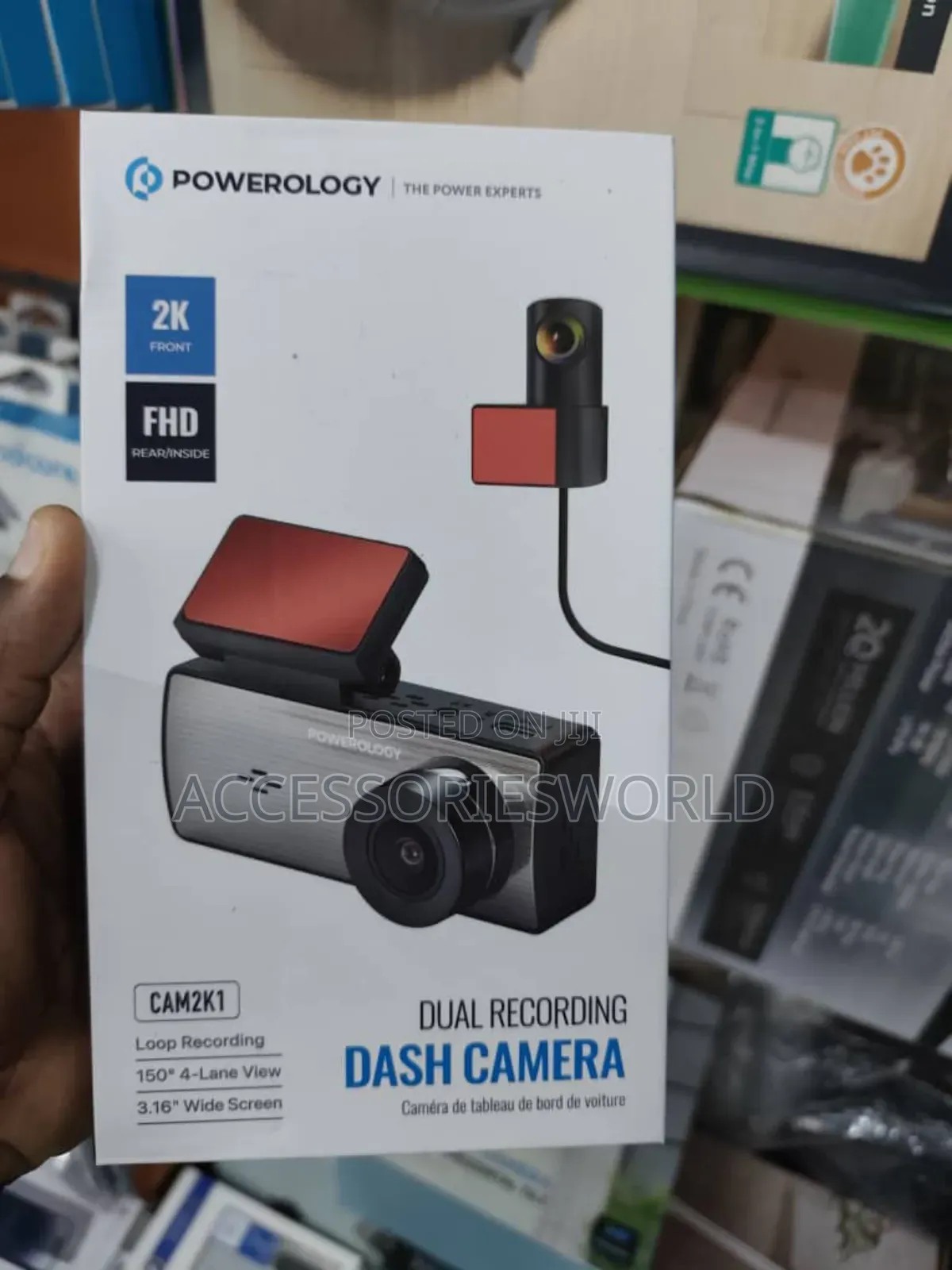 Powerology Cam2k1 Dual Recording Dash Camera