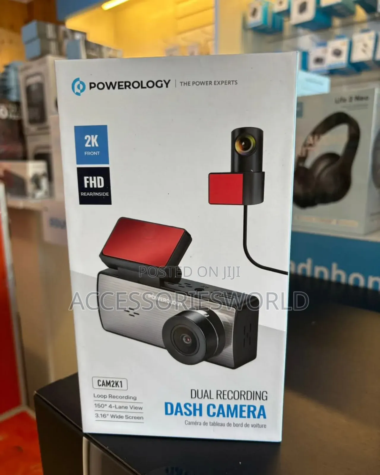 Powerology Cam2k1 Dual Recording Dash Camera