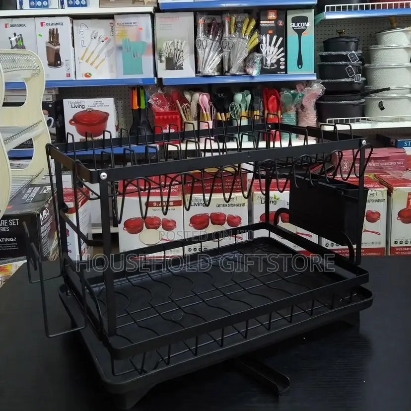 2 Layers Steel Plate Rack With Drainer